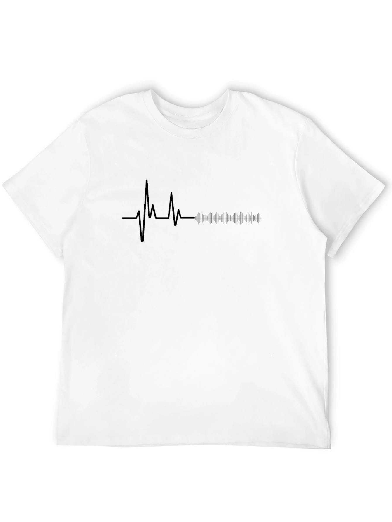 Heartbeat Rhythm Graphic Tee - Stylish Black T-Shirt