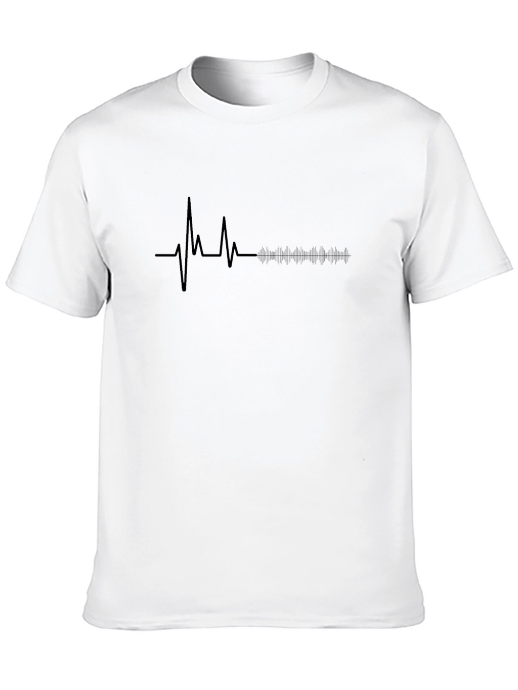 Heartbeat Rhythm Graphic Tee - Stylish Black T-Shirt