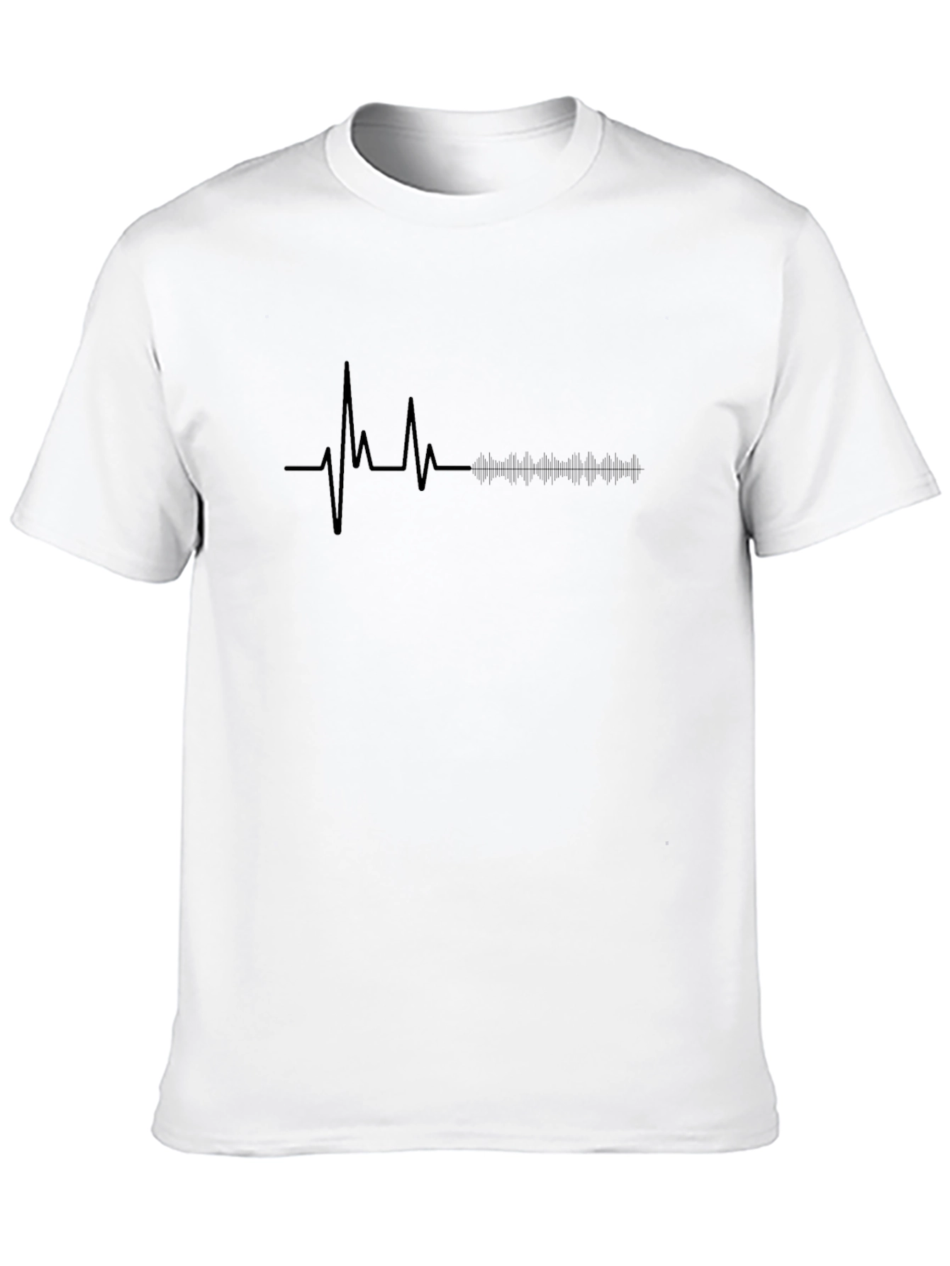 Heartbeat Rhythm Graphic Tee - Stylish Black T-Shirt