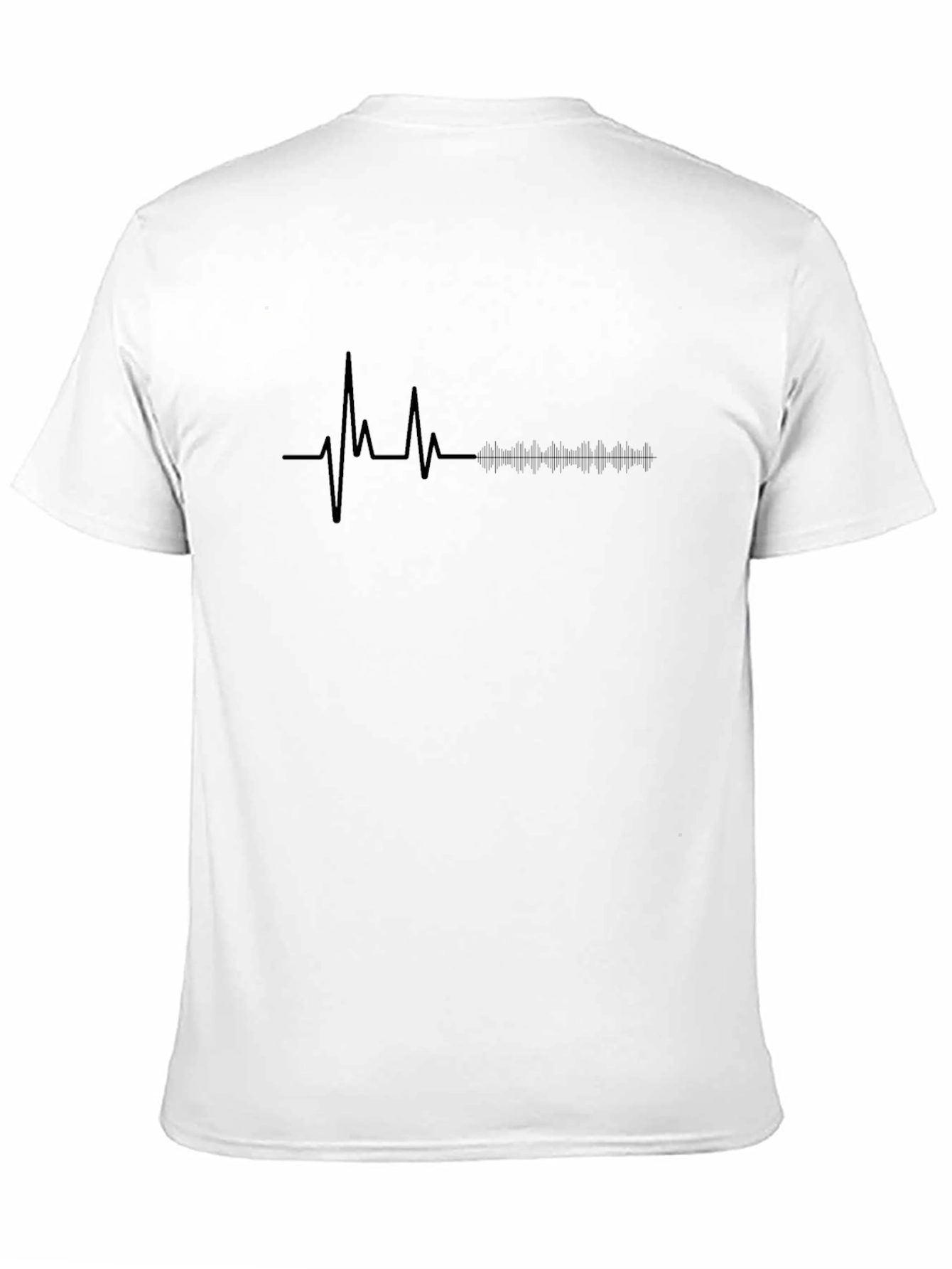 Heartbeat Rhythm Graphic Tee - Stylish Black T-Shirt