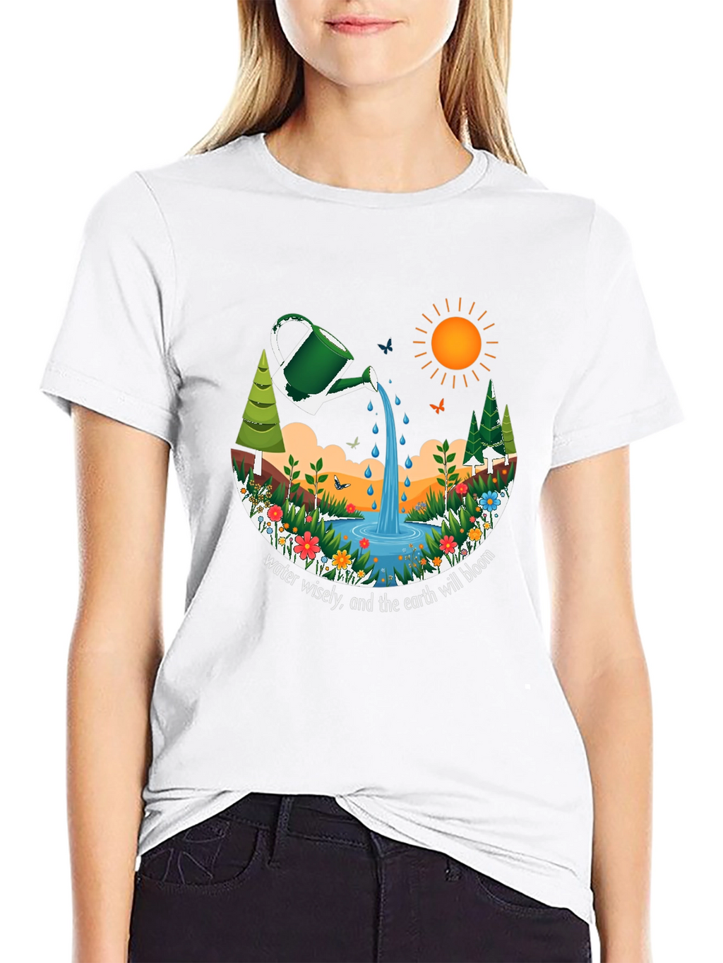 Eco-Friendly Earth Bloom Graphic T-Shirt