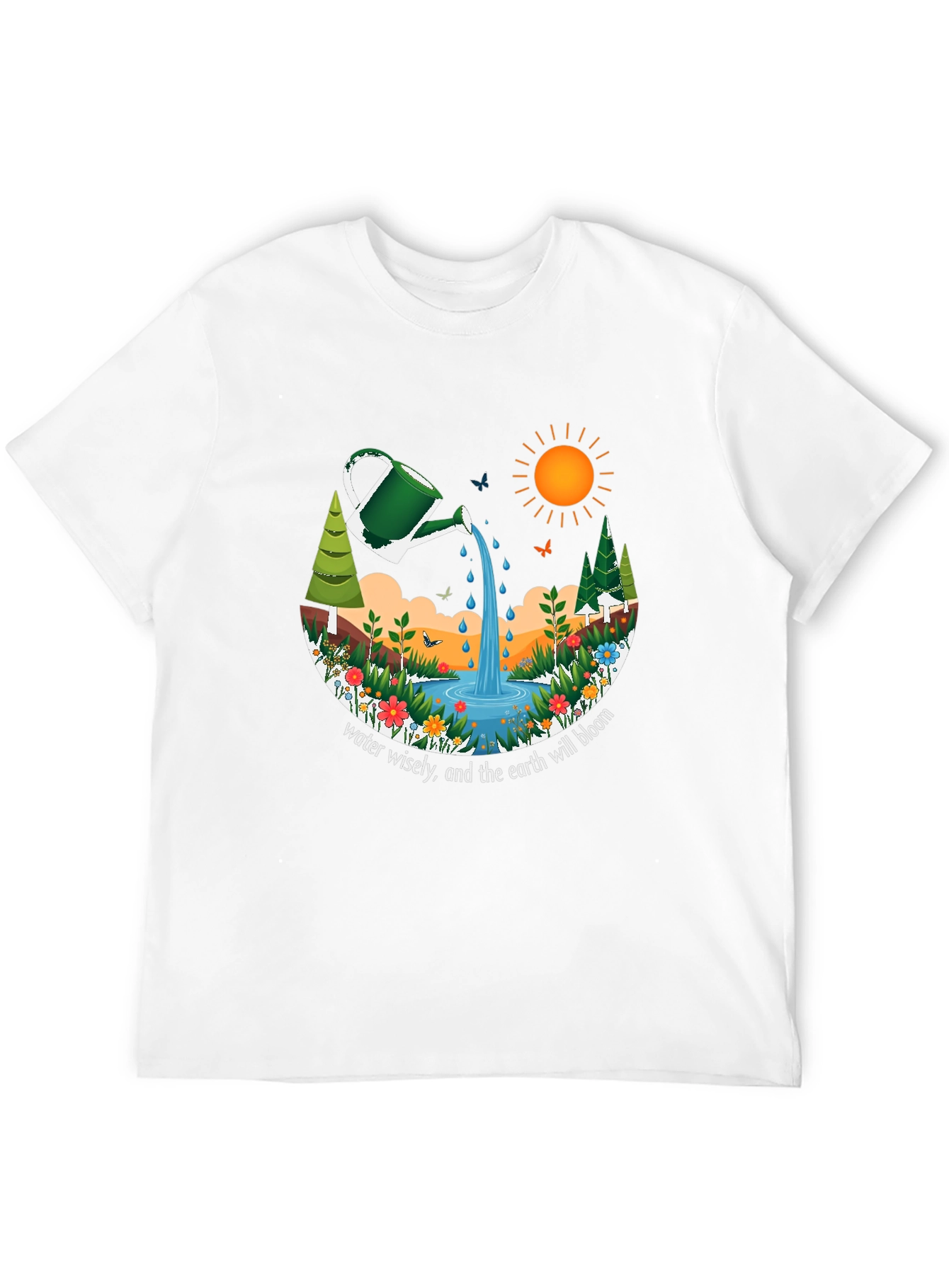 Eco-Friendly Earth Bloom Graphic T-Shirt