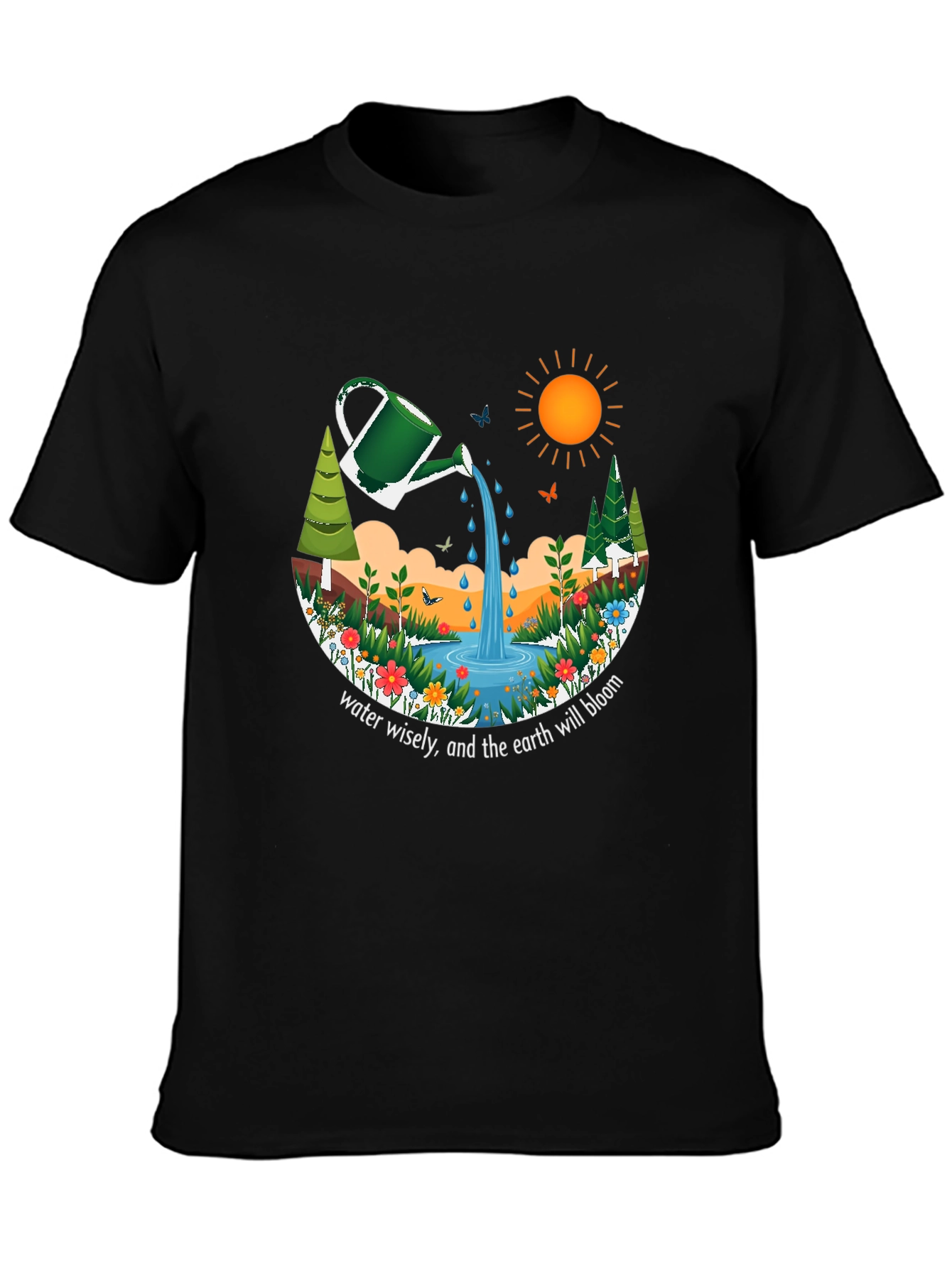 Eco-Friendly Earth Bloom Graphic T-Shirt