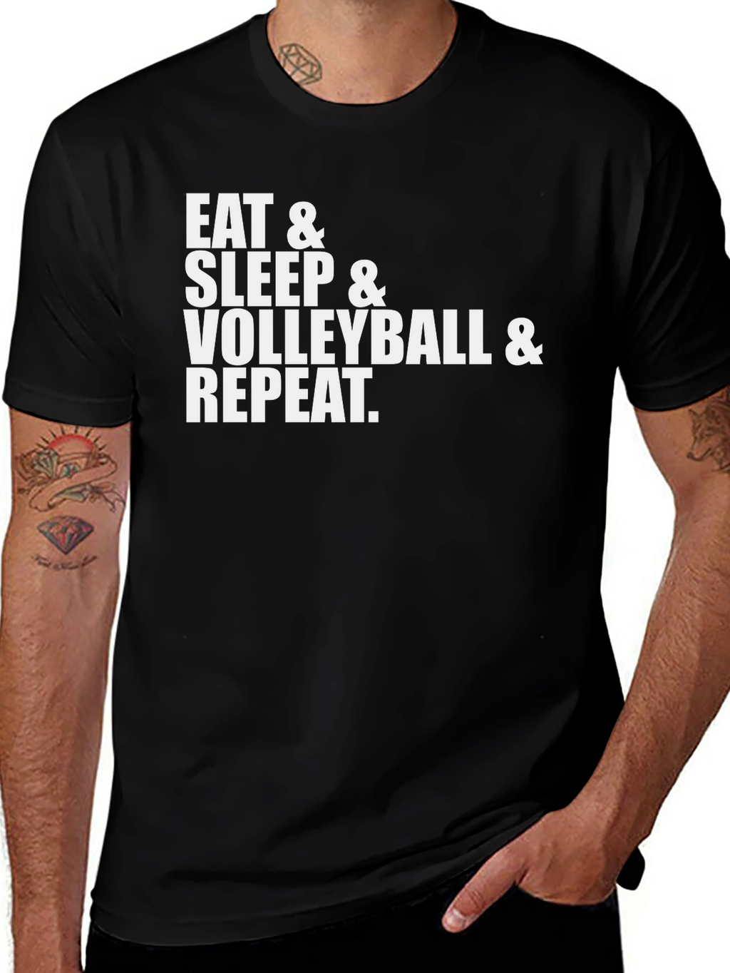 Eat Sleep Volleyball Repeat Graphic Tee