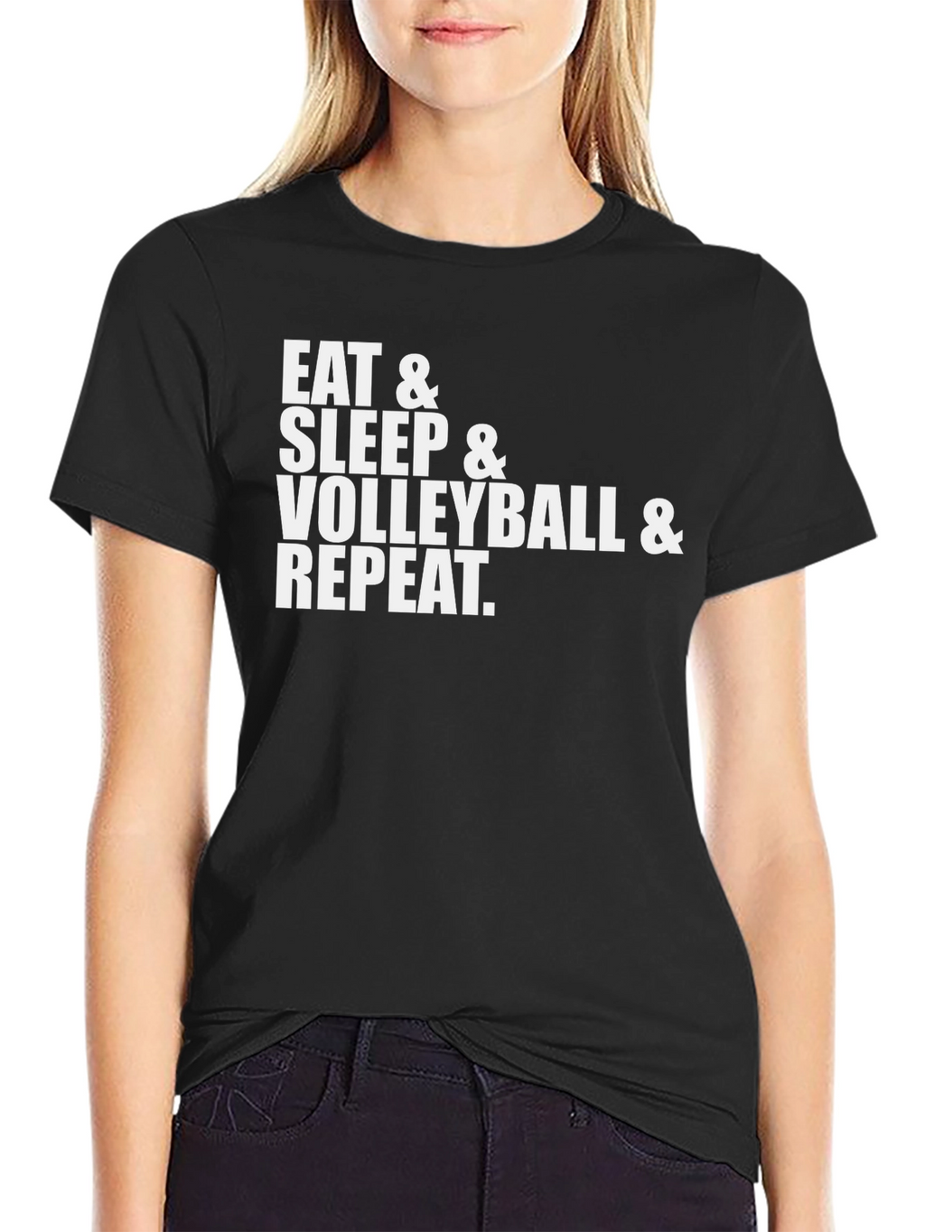 Eat Sleep Volleyball Repeat Graphic Tee