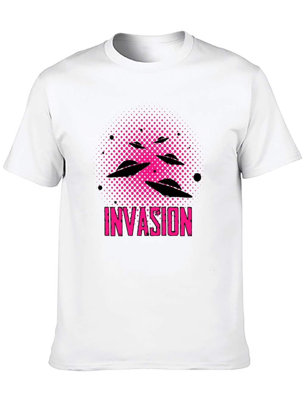 Invasion Graphic Tee - UFO Alien Design Black
