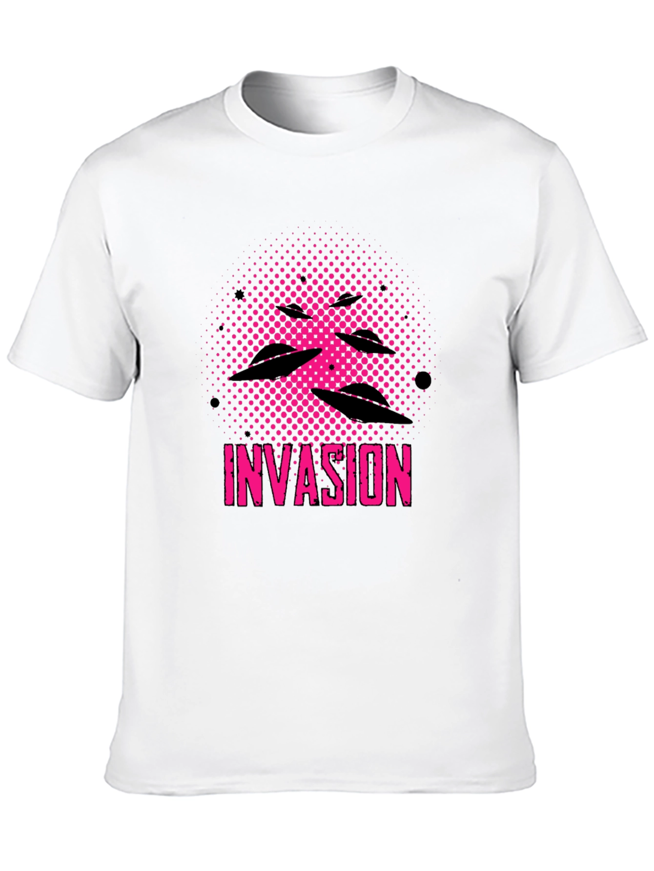 Invasion Graphic Tee - UFO Alien Design Black