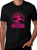 Invasion Graphic Tee - UFO Alien Design Black