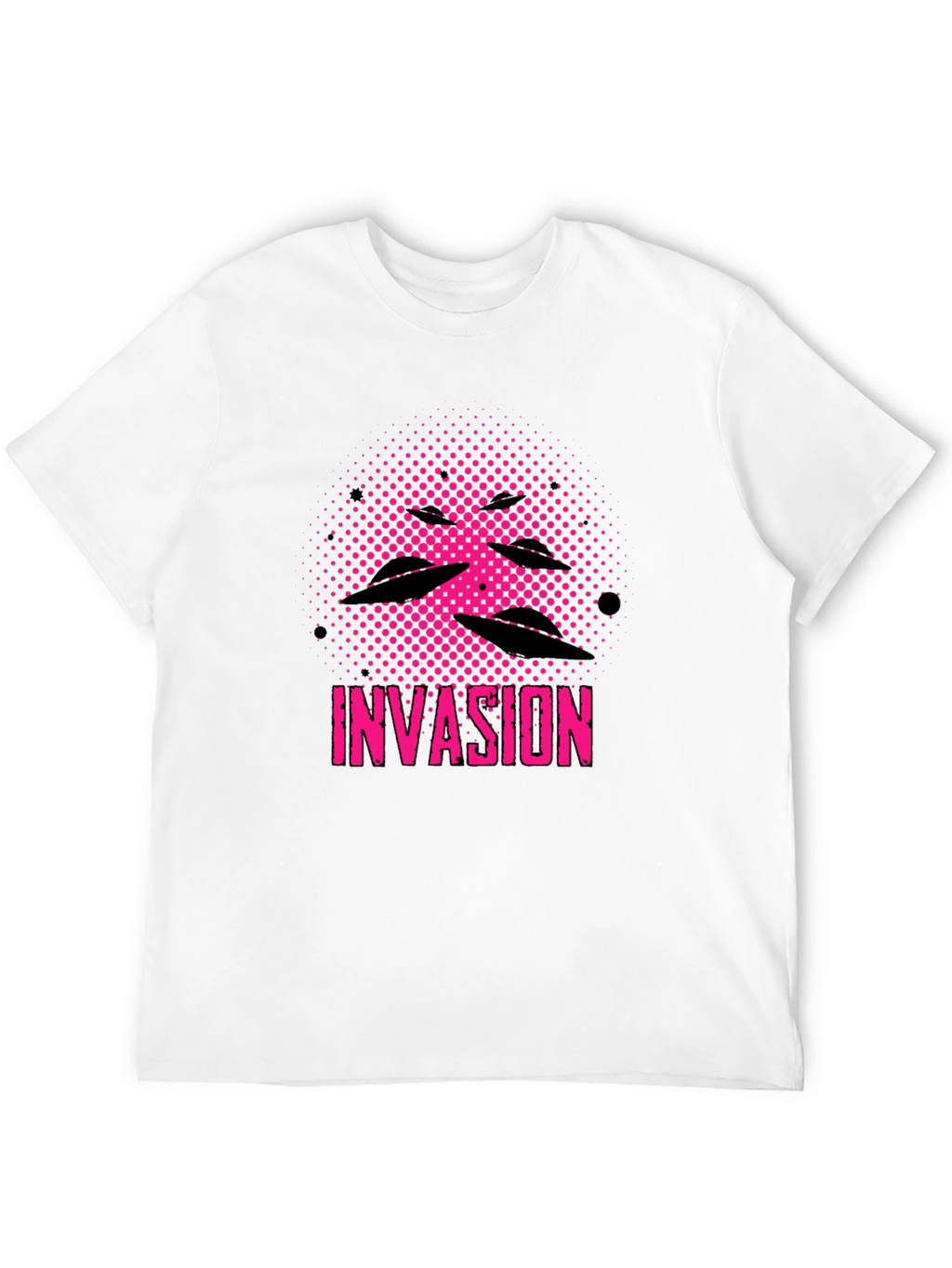 Invasion Graphic Tee - UFO Alien Design Black
