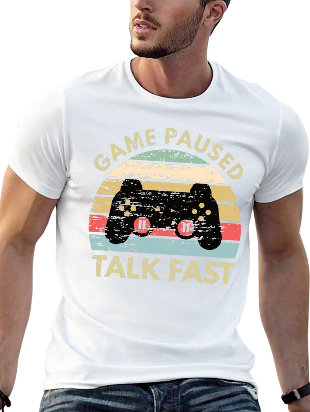Game Paused Talk Fast Black T-Shirt