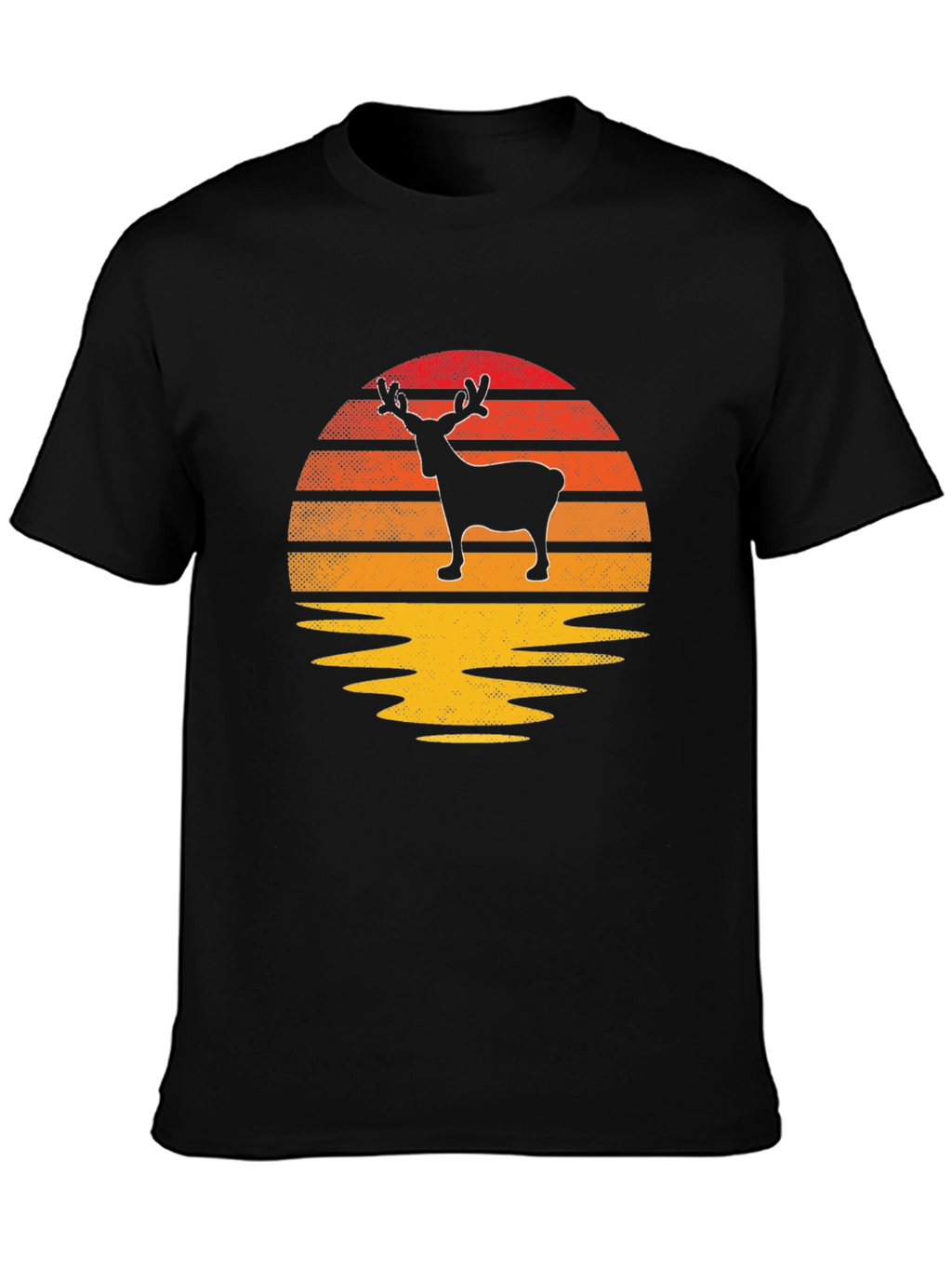 Retro Reindeer Sunset Graphic Tee