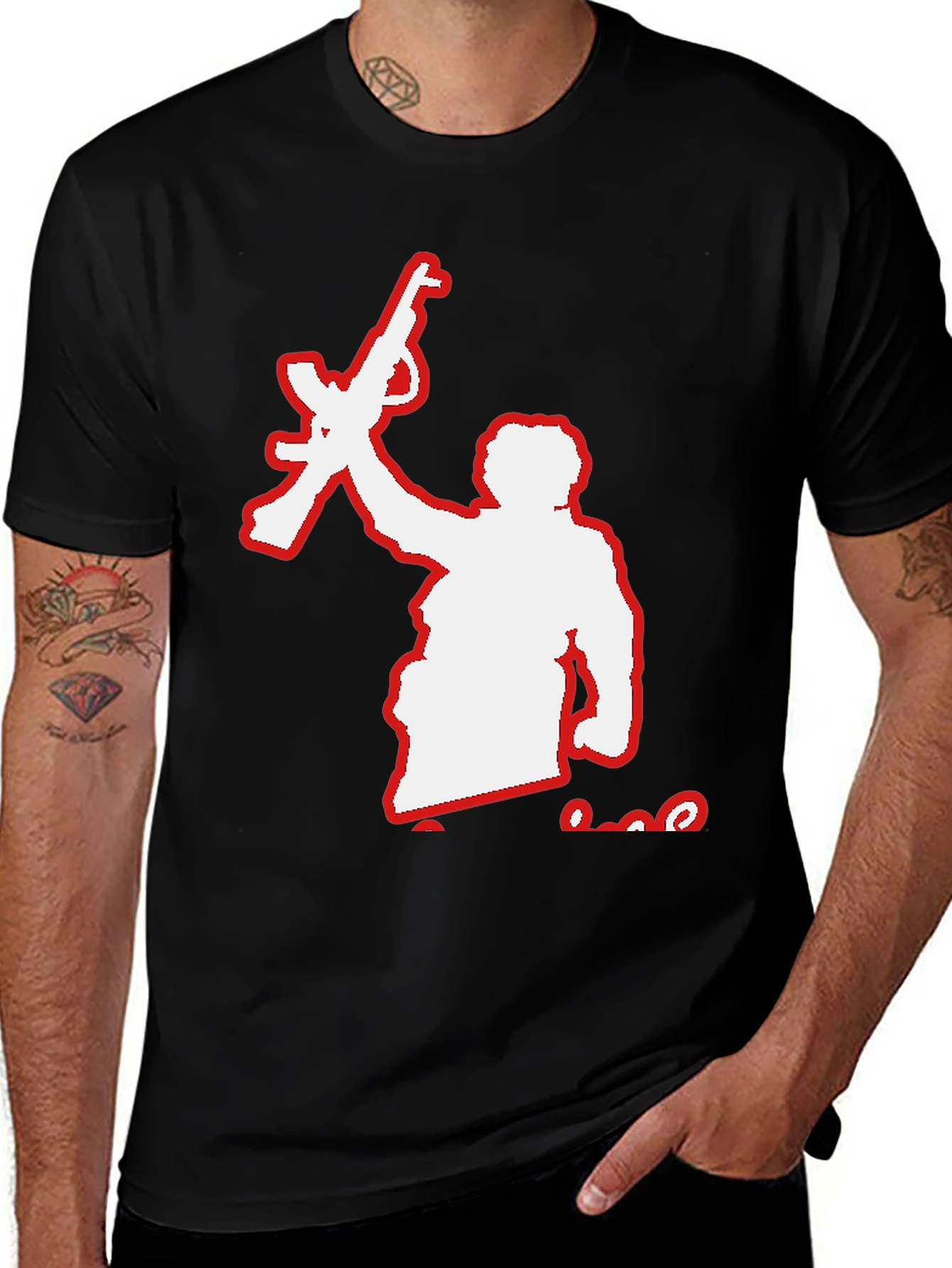Rebel Silhouette Graphic Tee - Black