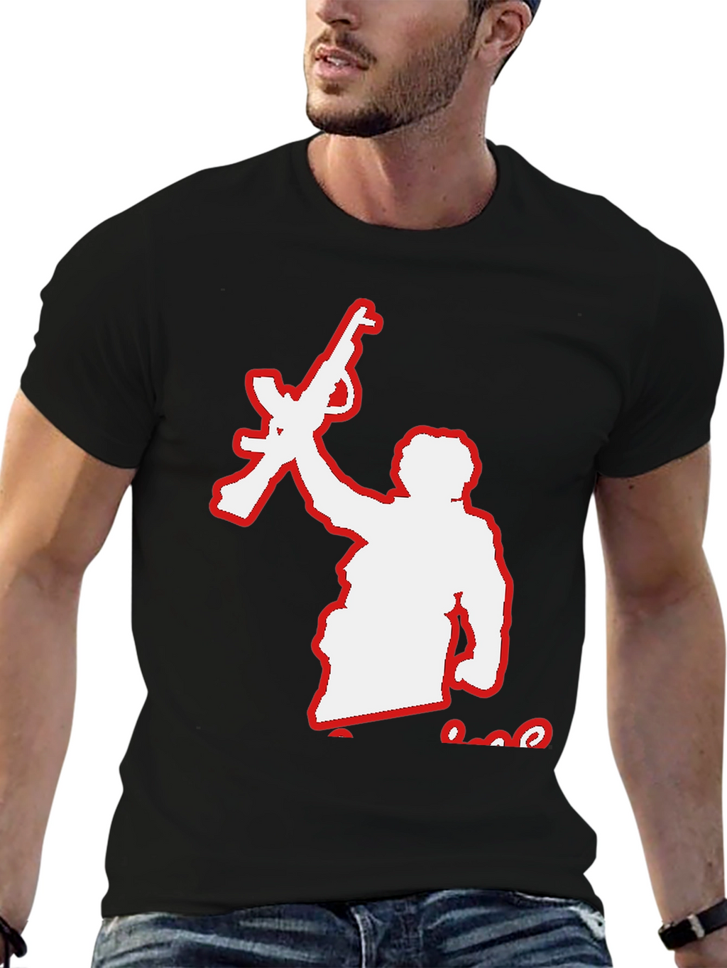 Rebel Silhouette Graphic Tee - Black
