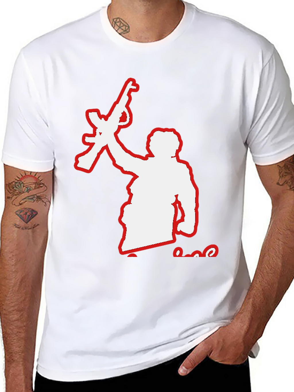Rebel Silhouette Graphic Tee - Black