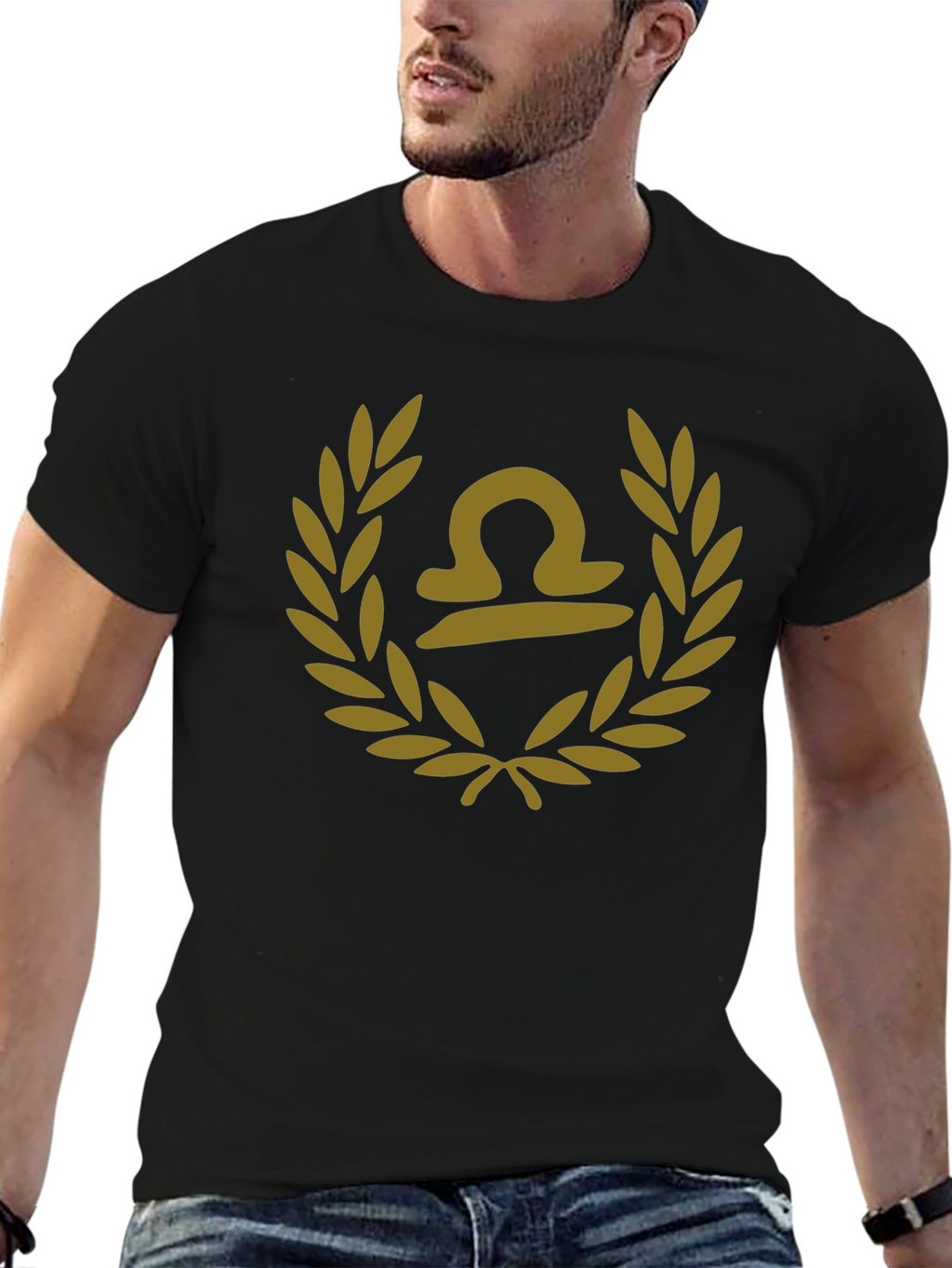 Libra Zodiac Sign Black T-Shirt