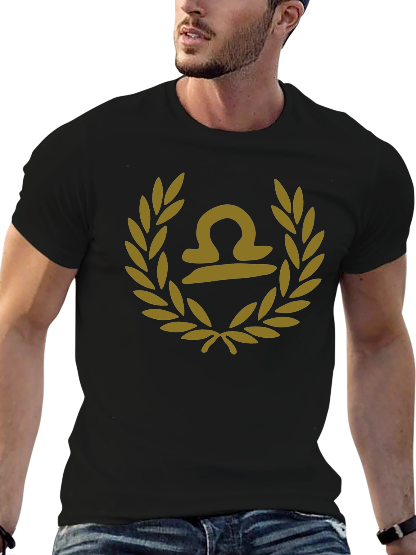 Libra Zodiac Sign Black T-Shirt