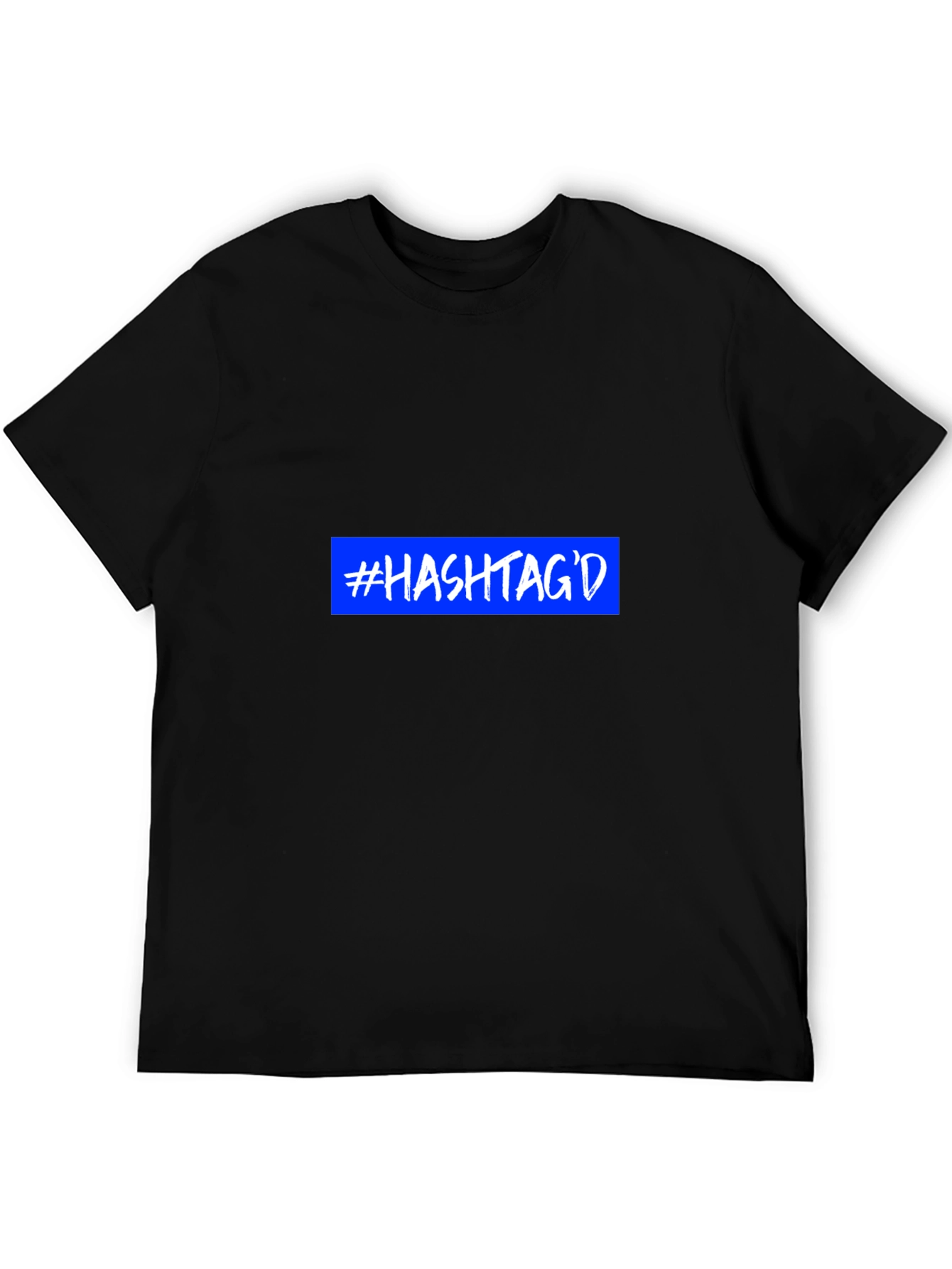 Hashtagd Graphic T-Shirt - Trendy Blue on Black Tee