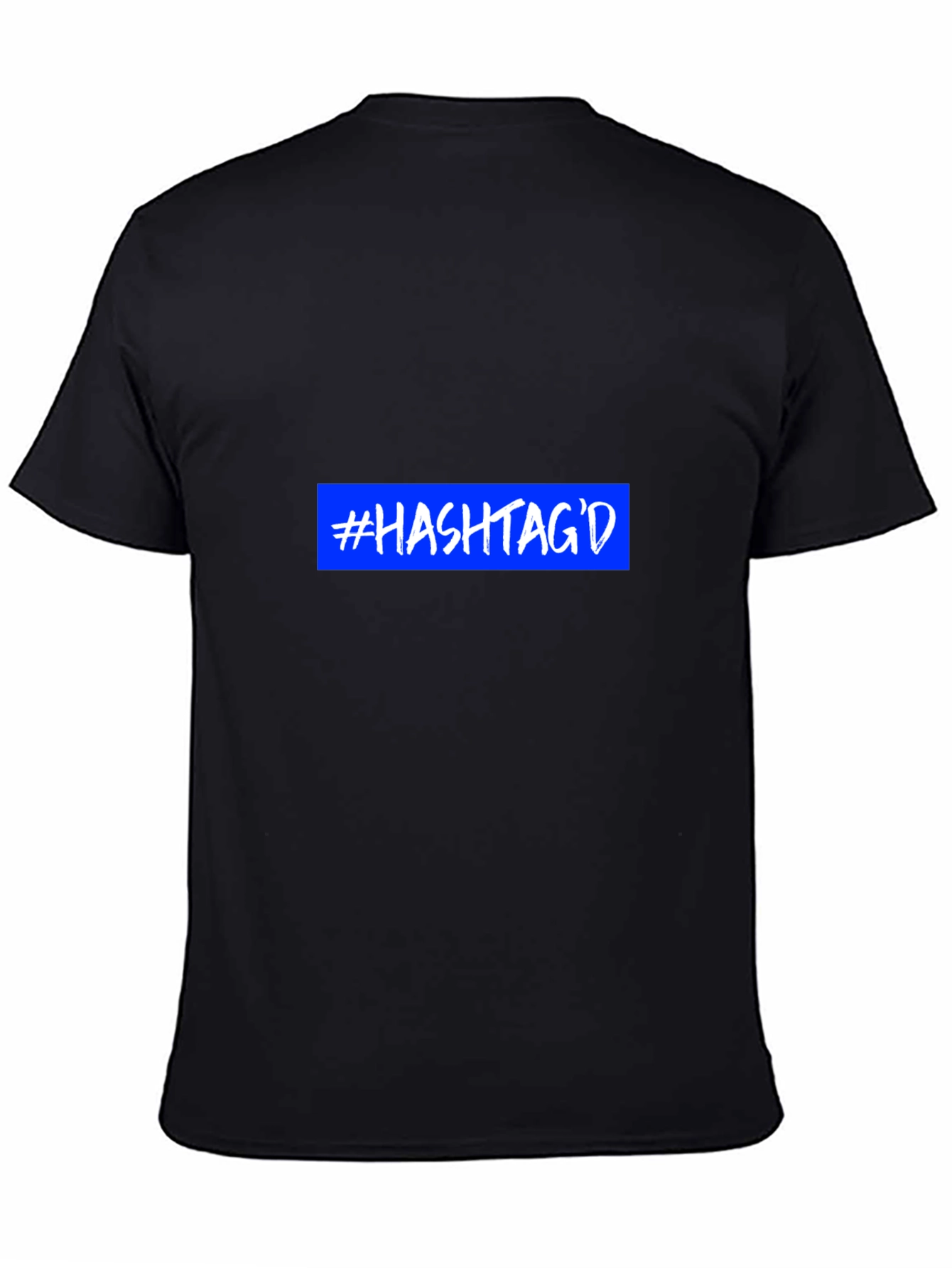 Hashtagd Graphic T-Shirt - Trendy Blue on Black Tee
