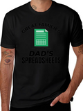 Great Families Dads Spreadsheet Black T-Shirt