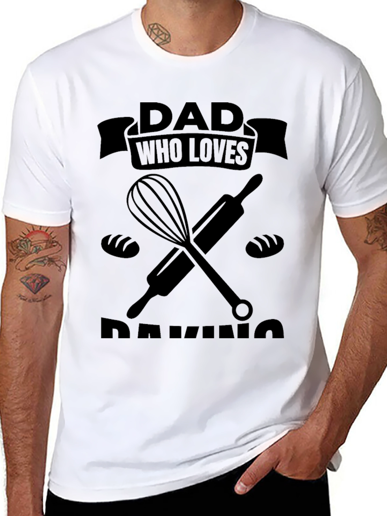 Dad Who Loves Baking Graphic Tee