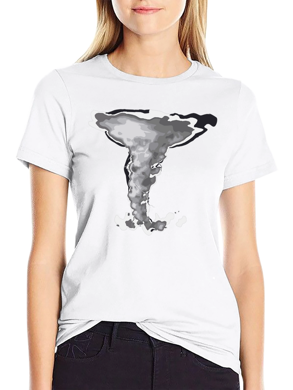 Mushroom Cloud Graphic Tee - Stylish Black Cotton T-Shirt