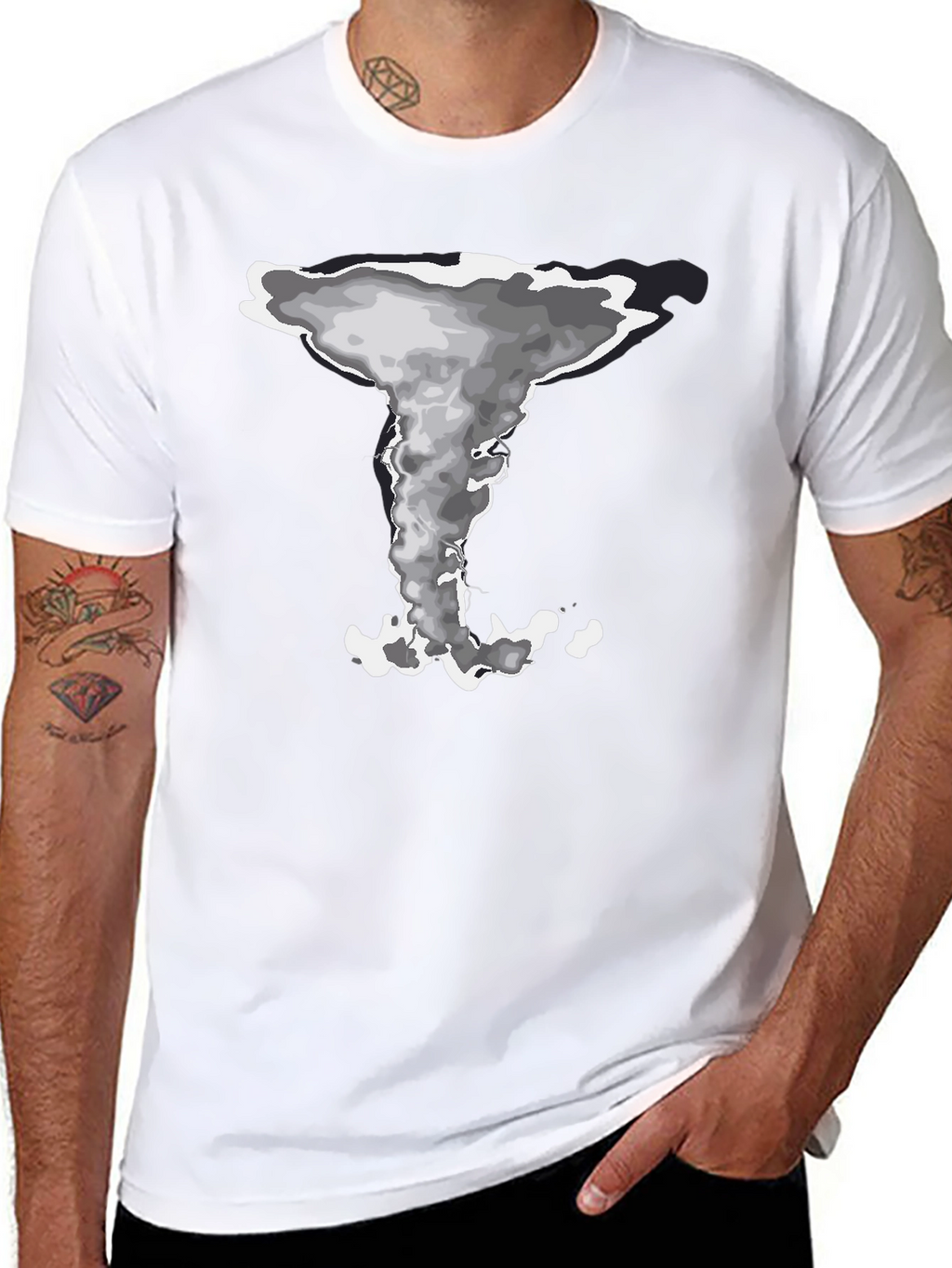 Mushroom Cloud Graphic Tee - Stylish Black Cotton T-Shirt