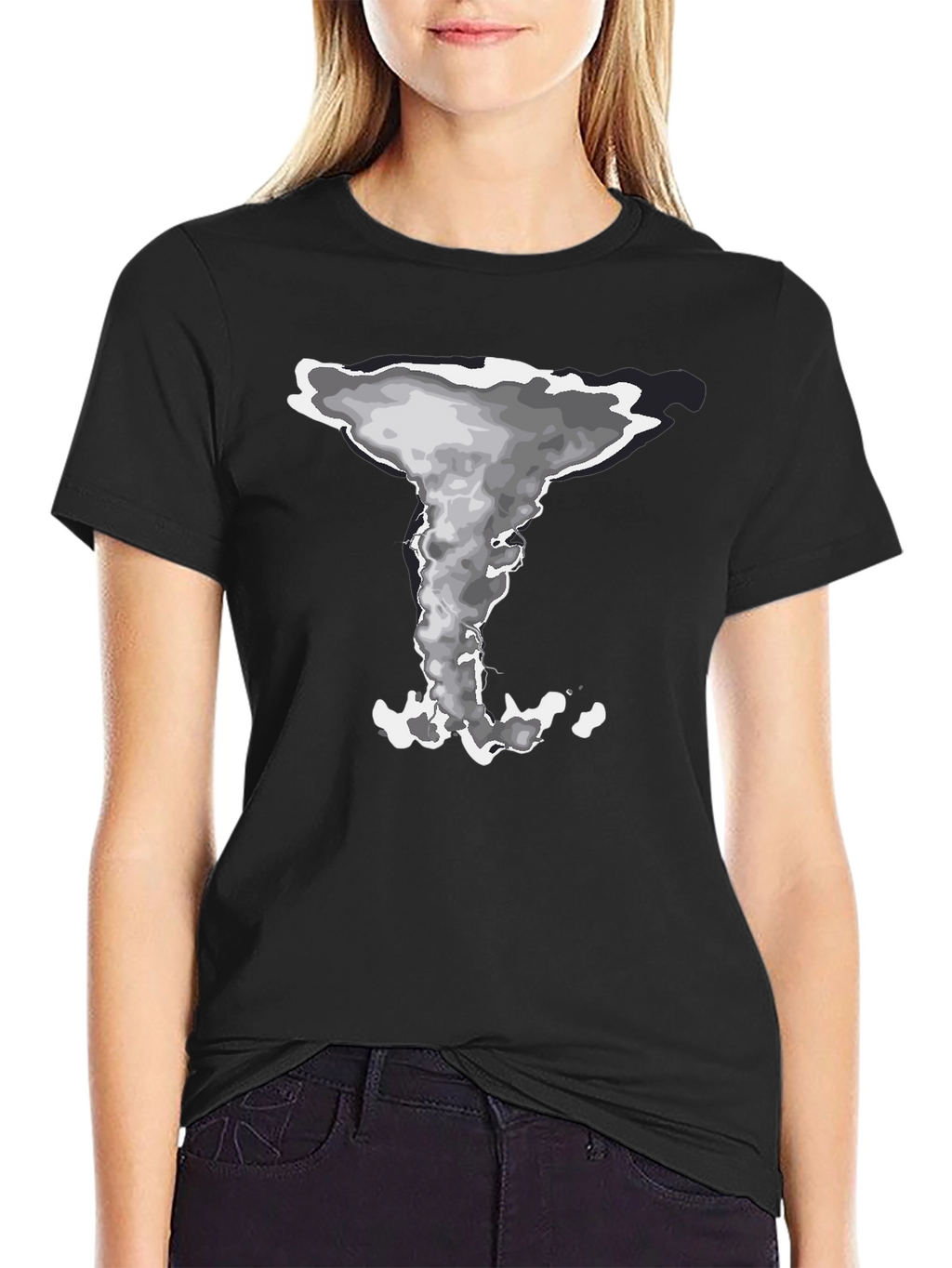 Mushroom Cloud Graphic Tee - Stylish Black Cotton T-Shirt