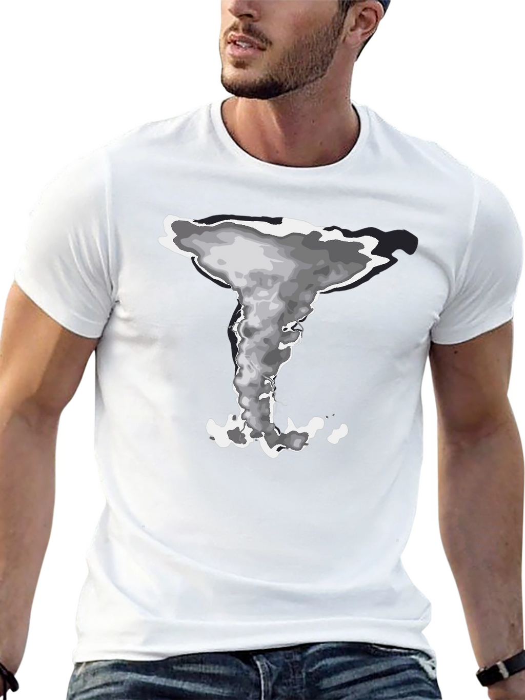 Mushroom Cloud Graphic Tee - Stylish Black Cotton T-Shirt