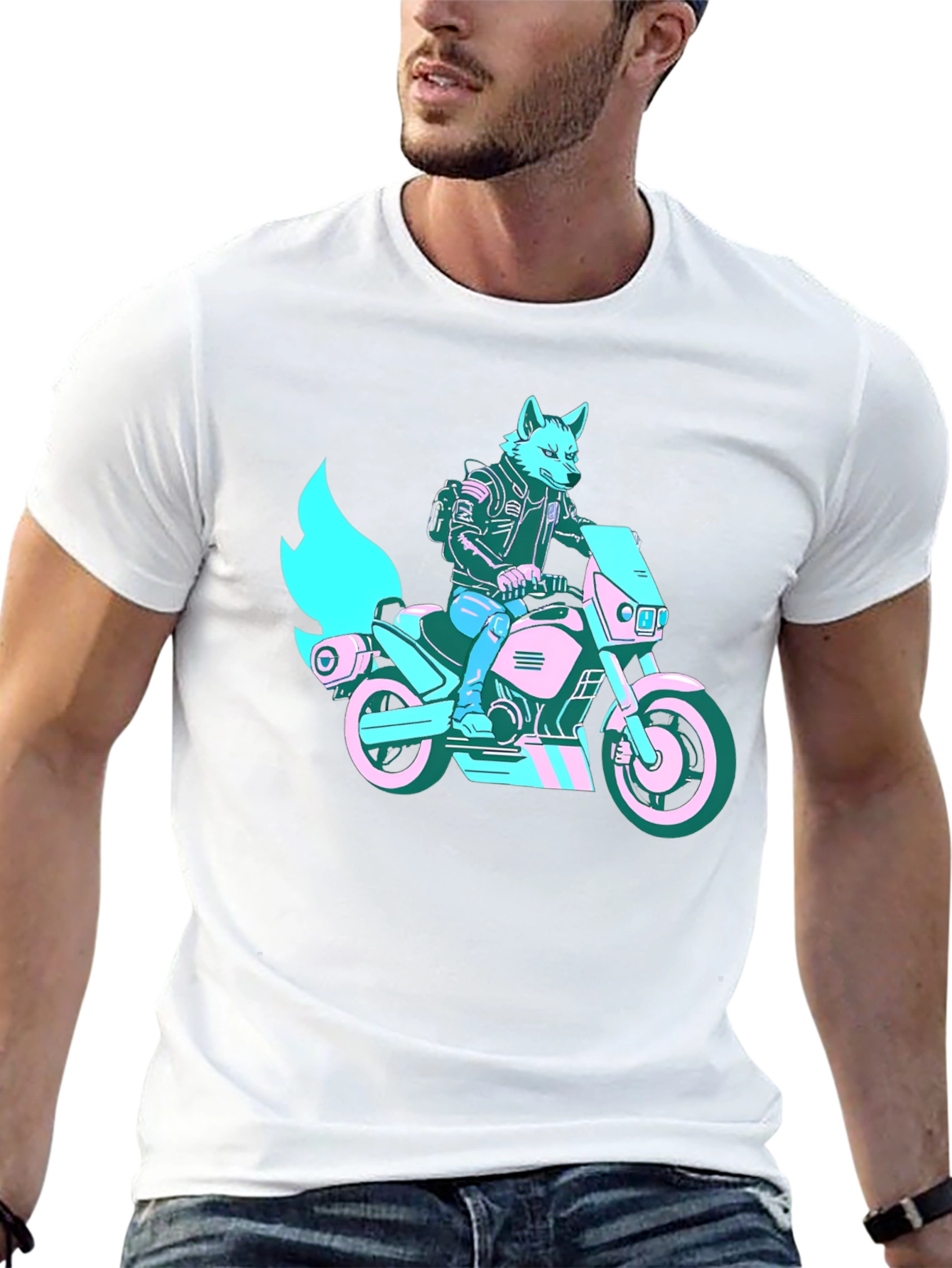 Motorcycle Fox T-Shirt - Stylish Graphic Tee
