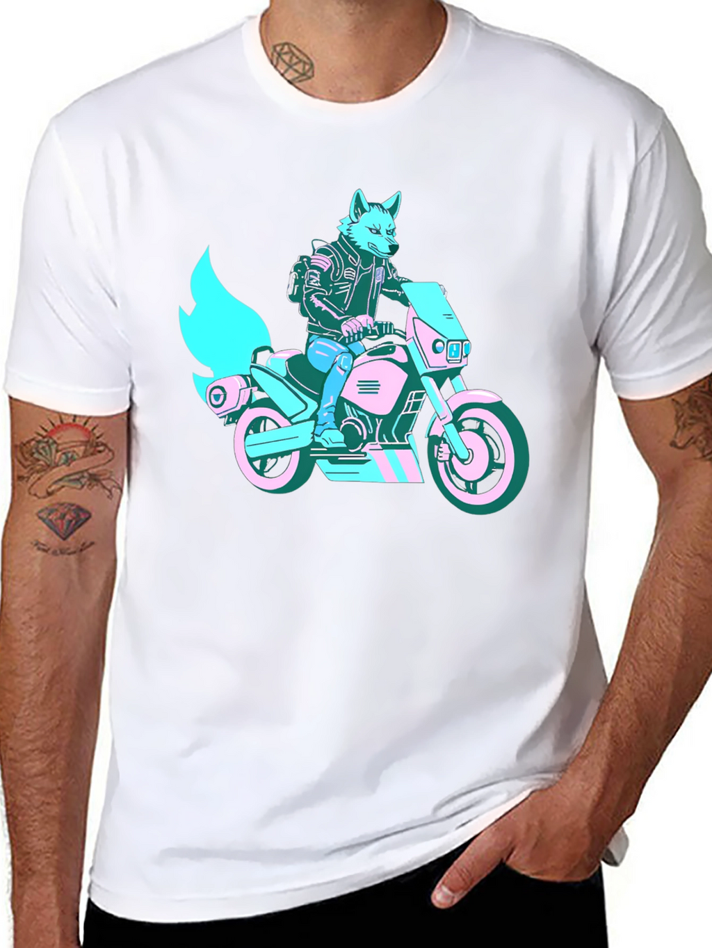 Motorcycle Fox T-Shirt - Stylish Graphic Tee