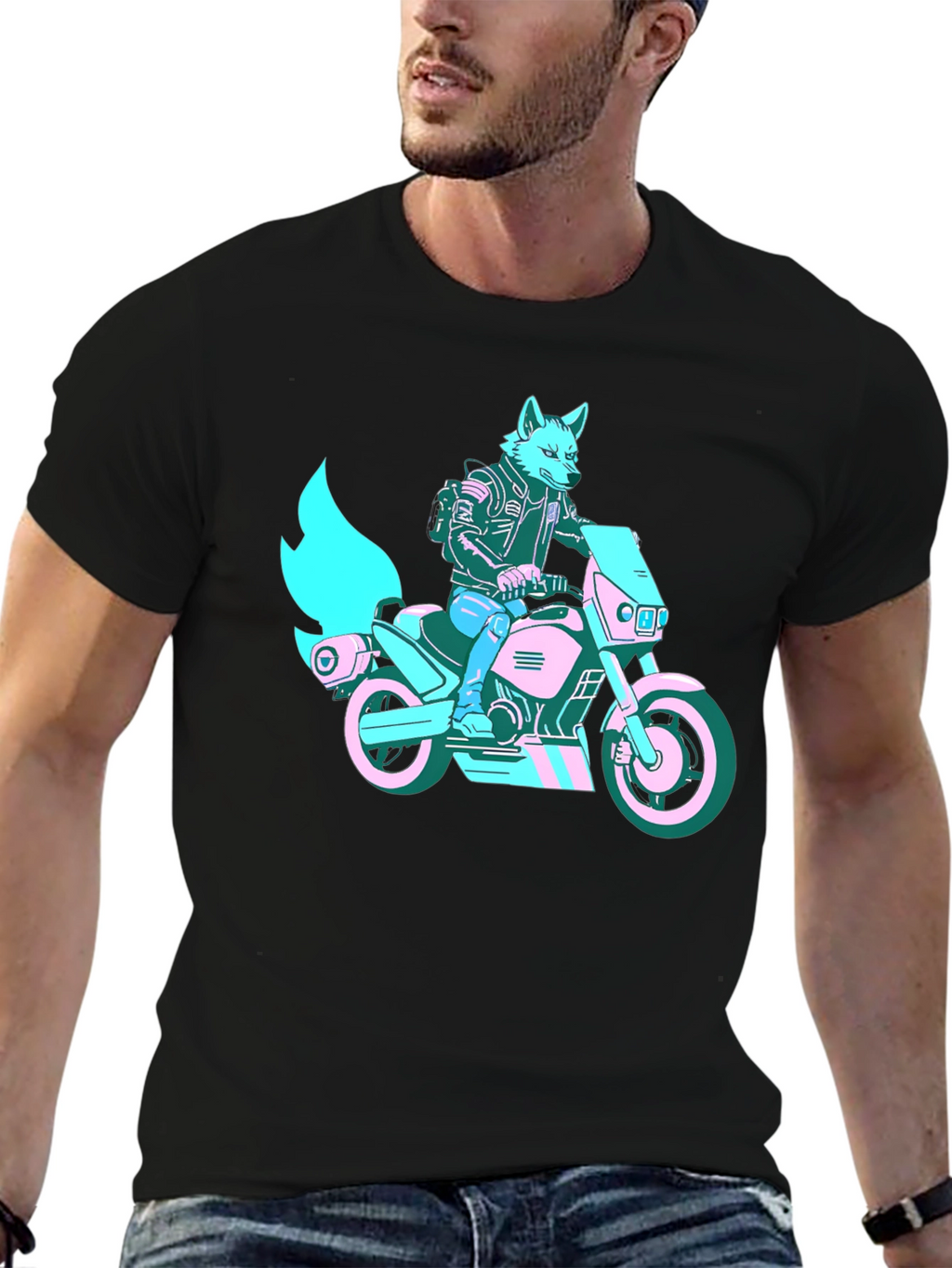 Motorcycle Fox T-Shirt - Stylish Graphic Tee