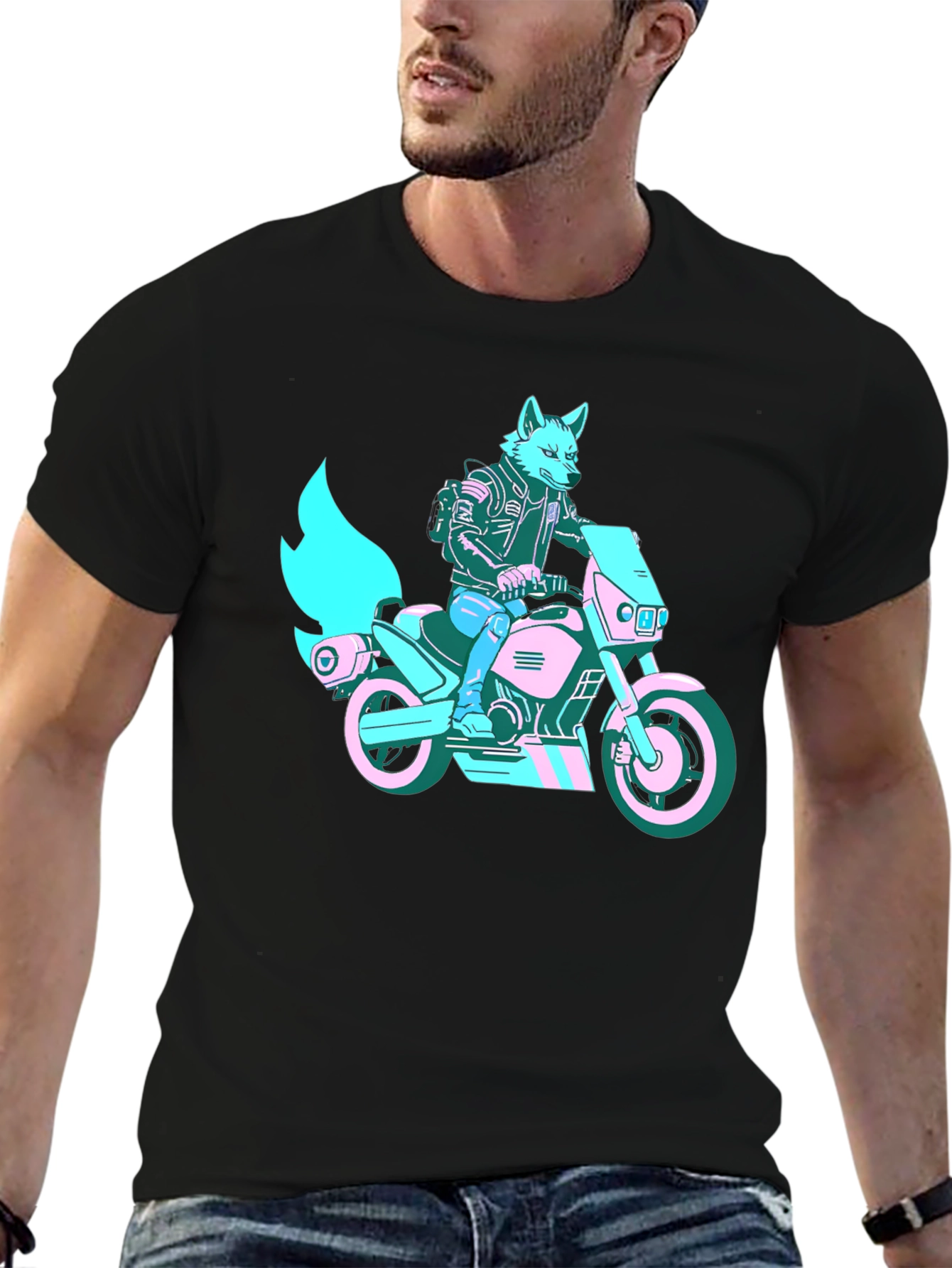 Motorcycle Fox T-Shirt - Stylish Graphic Tee