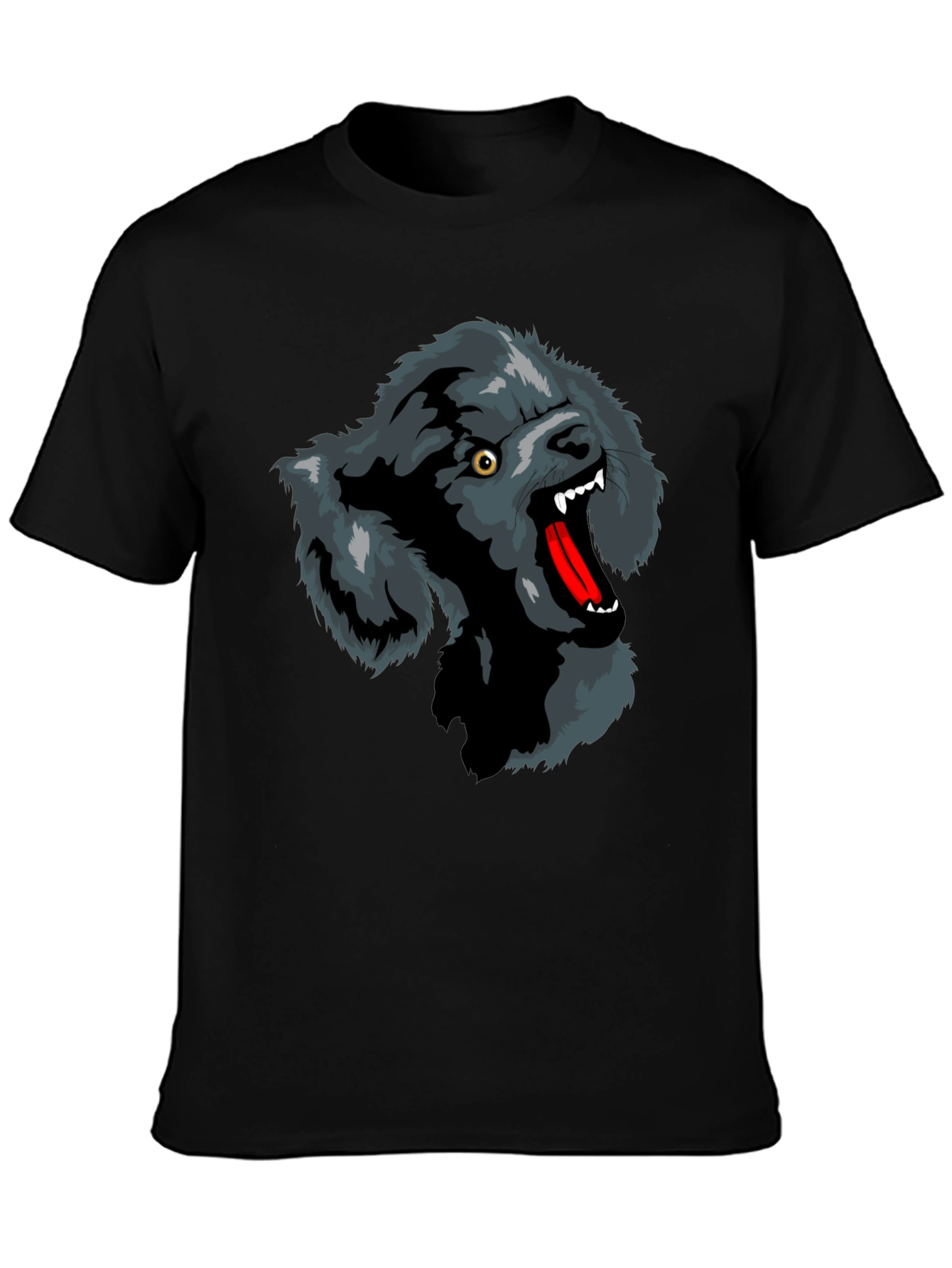 Wolf Graphic Print T-Shirt - Black