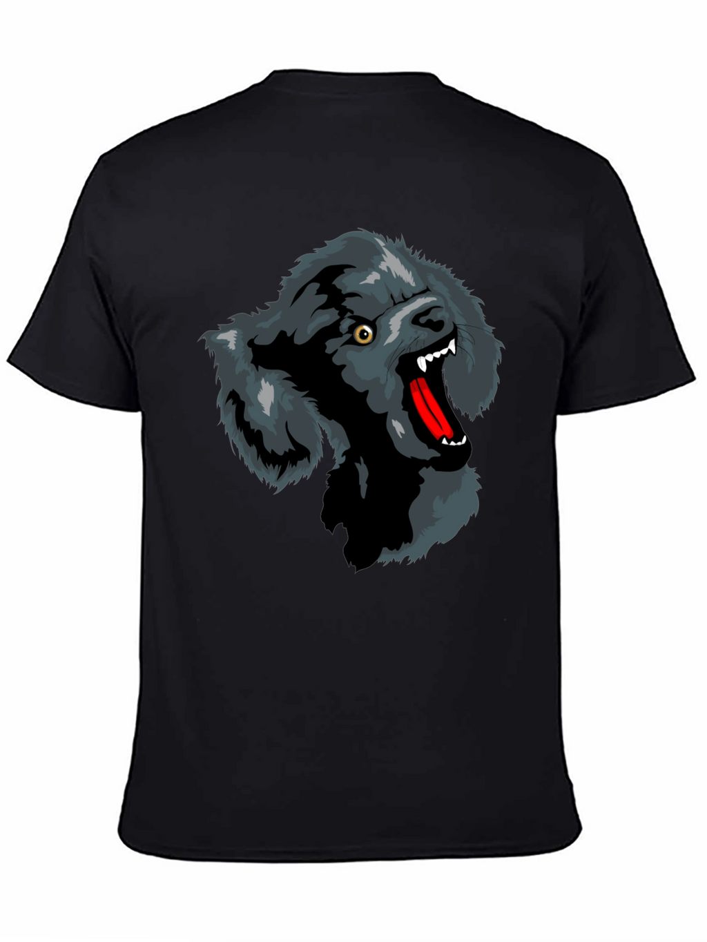 Wolf Graphic Print T-Shirt - Black
