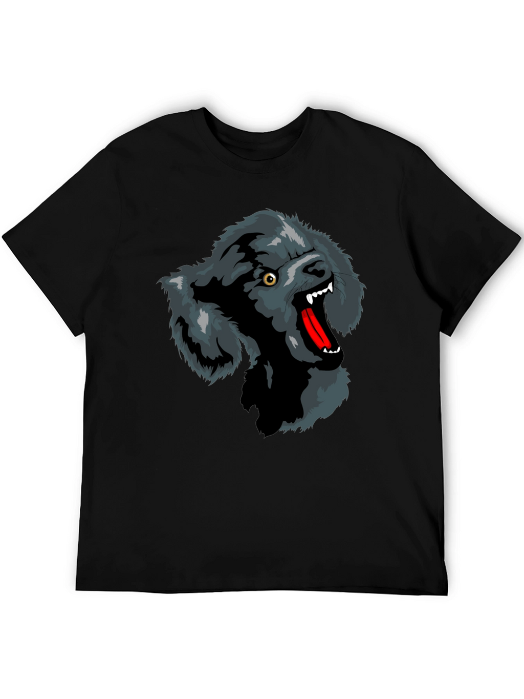 Wolf Graphic Print T-Shirt - Black