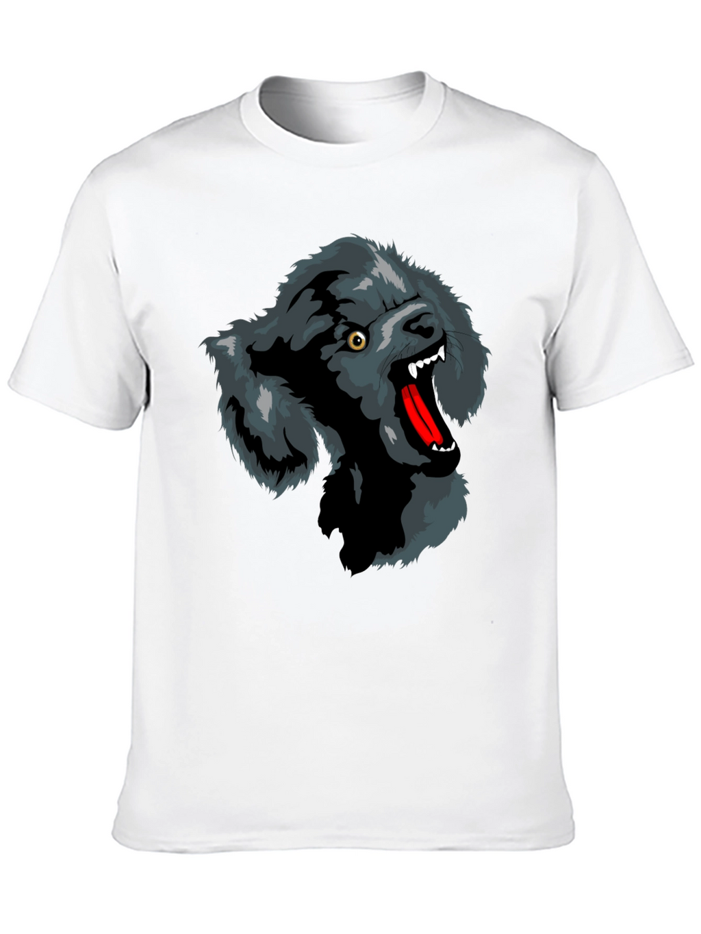 Wolf Graphic Print T-Shirt - Black