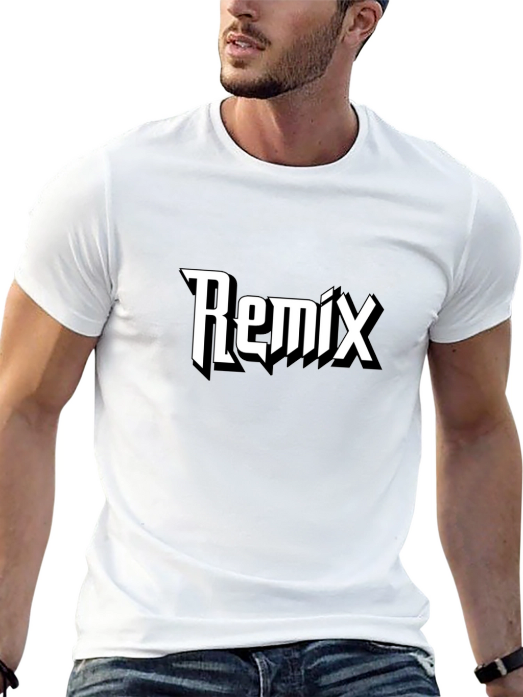 Remix Graphic Black T-Shirt - Casual Style