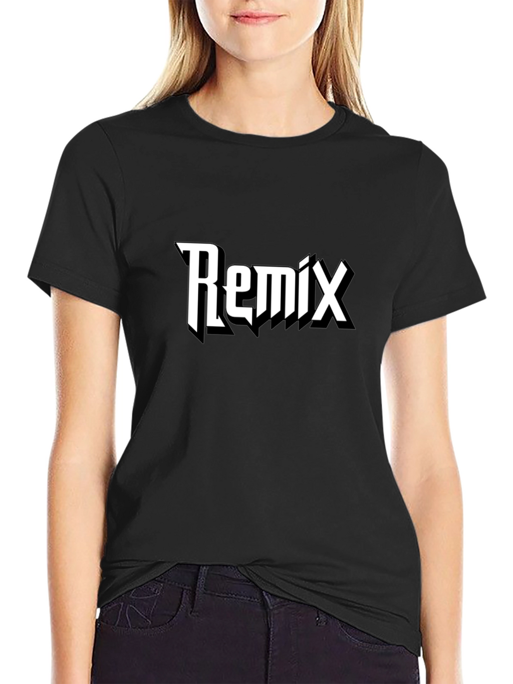 Remix Graphic Black T-Shirt - Casual Style