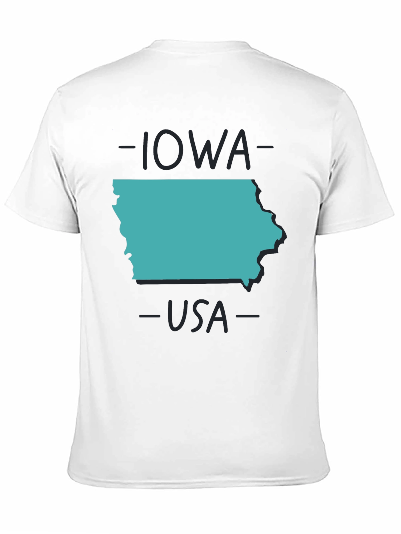 Iowa USA State Outline Graphic Tee - Black