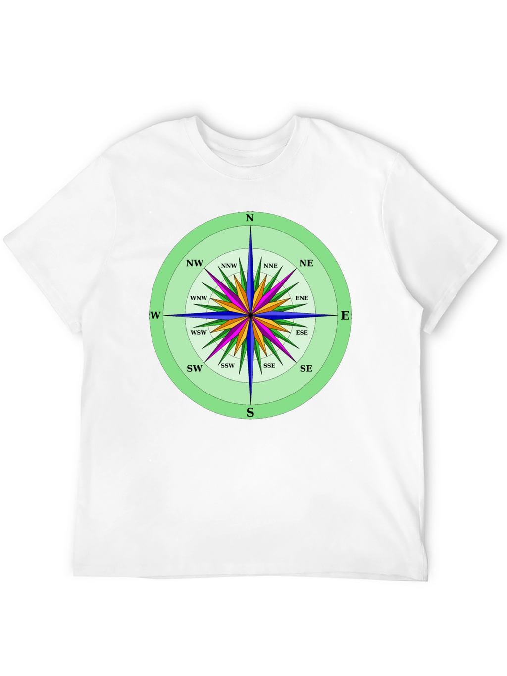 Compass Rose Graphic T-Shirt Navigation Style