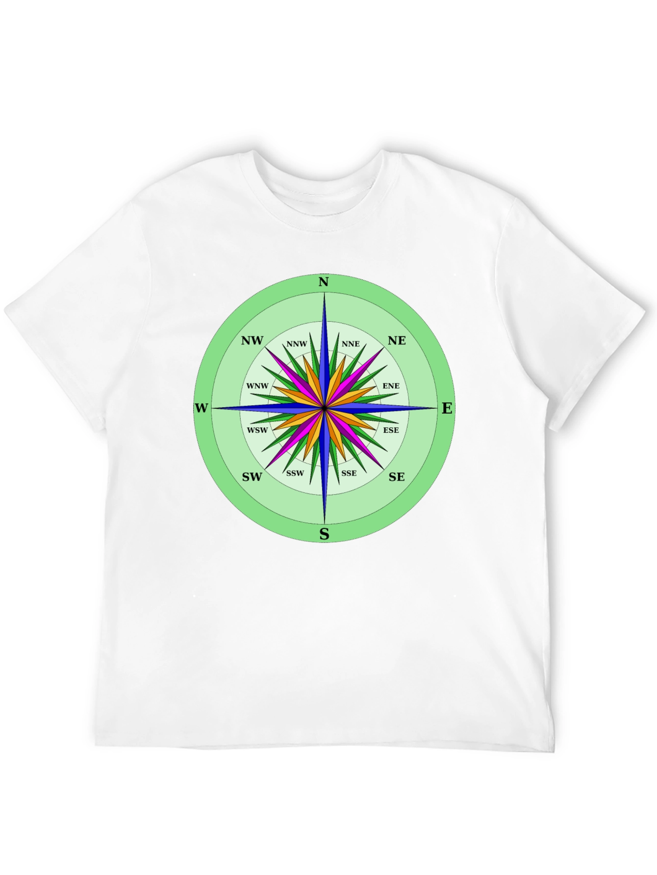 Compass Rose Graphic T-Shirt Navigation Style