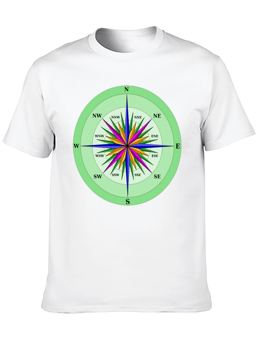 Compass Rose Graphic T-Shirt Navigation Style