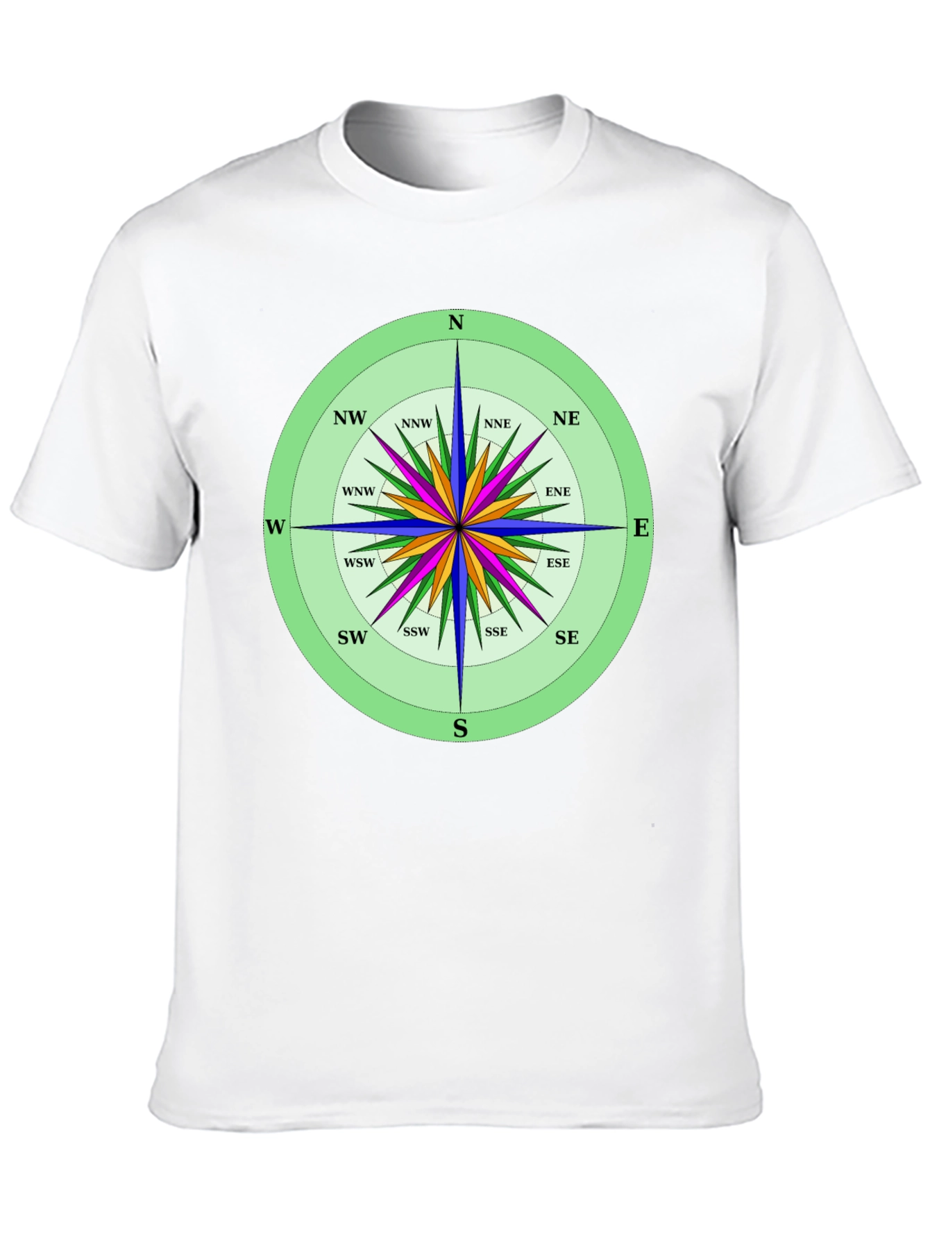 Compass Rose Graphic T-Shirt Navigation Style