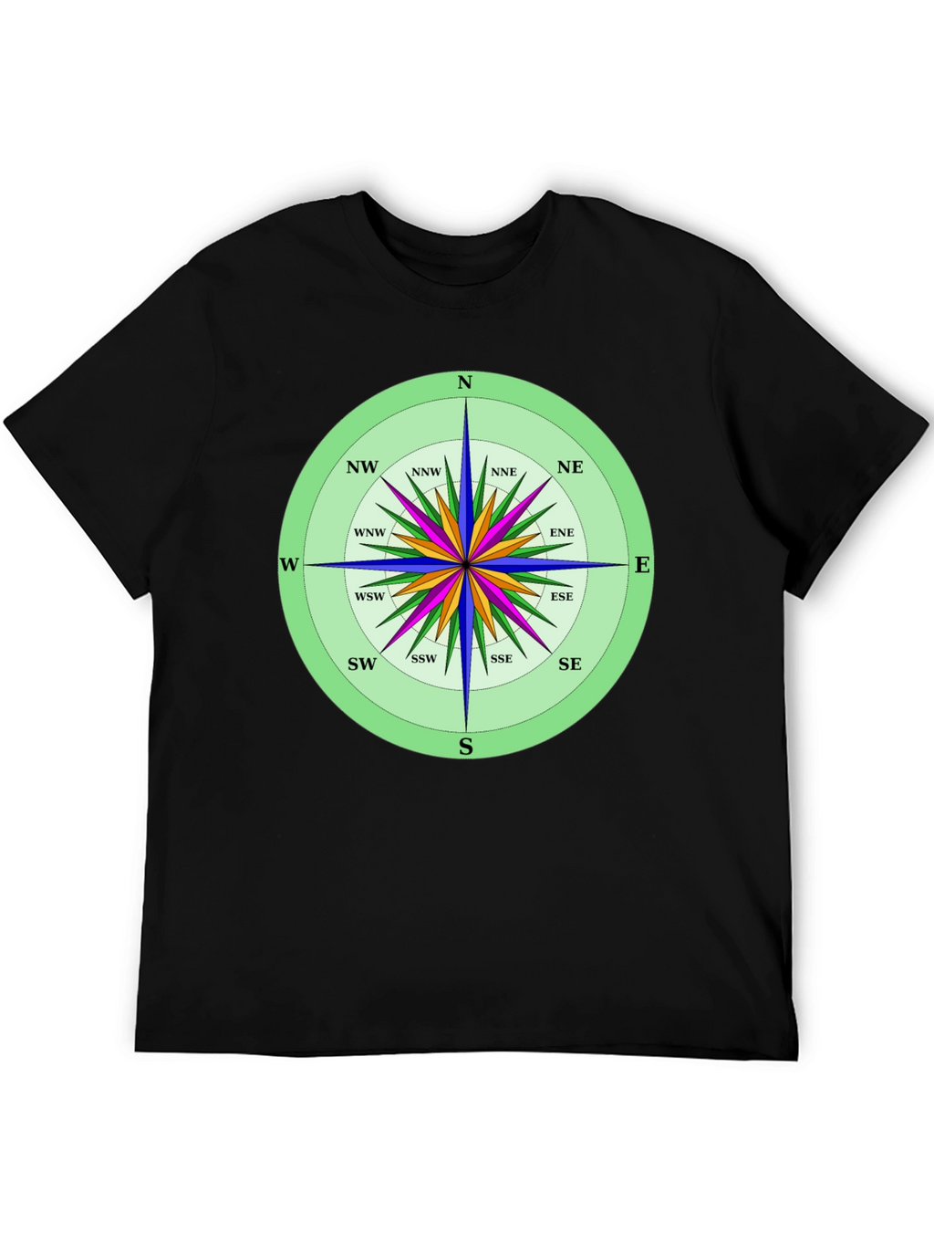 Compass Rose Graphic T-Shirt Navigation Style