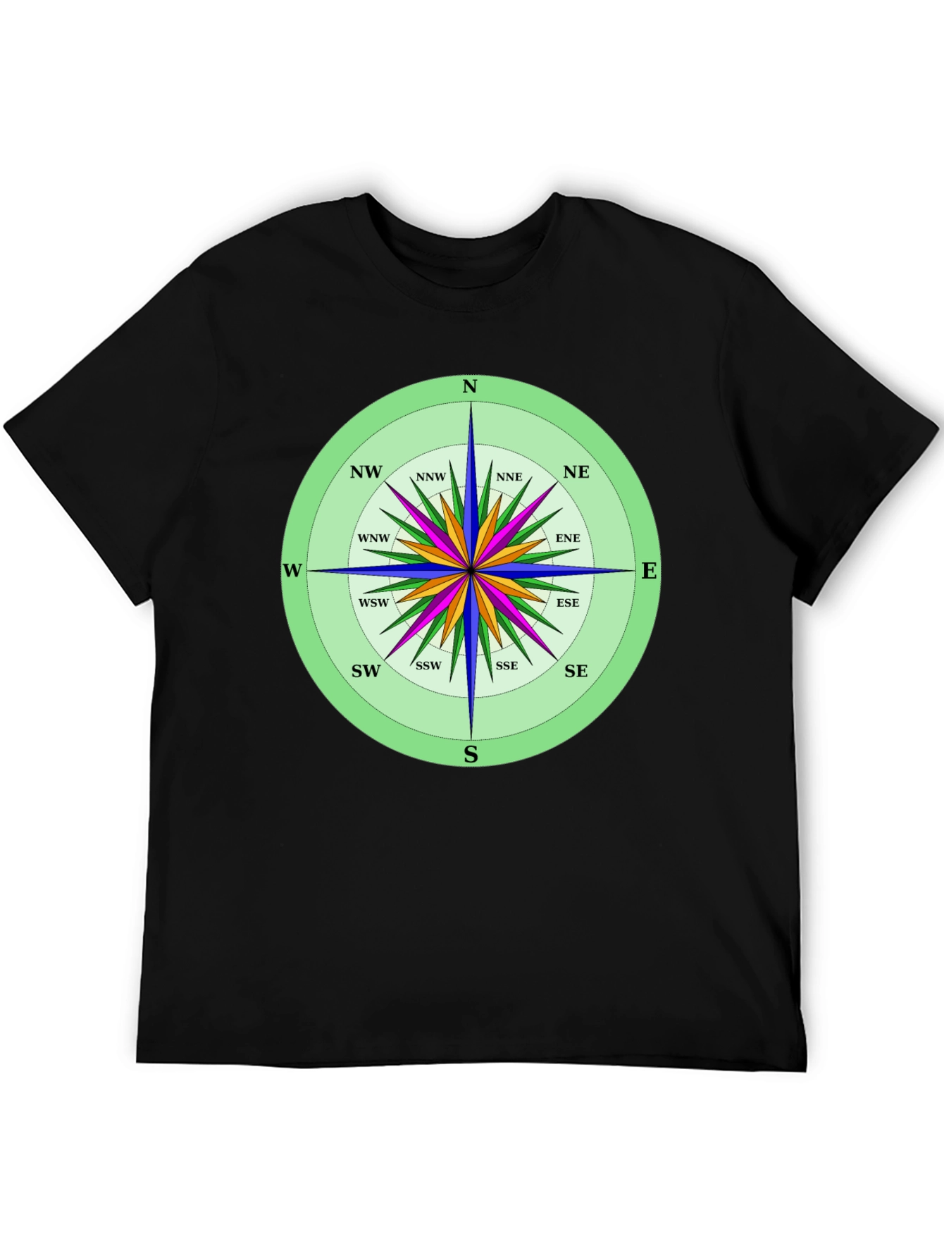 Compass Rose Graphic T-Shirt Navigation Style