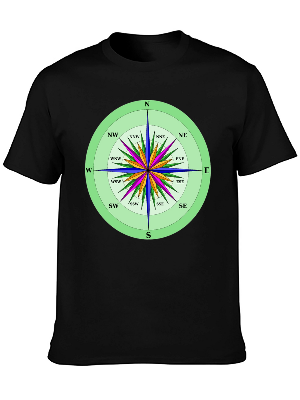 Compass Rose Graphic T-Shirt Navigation Style