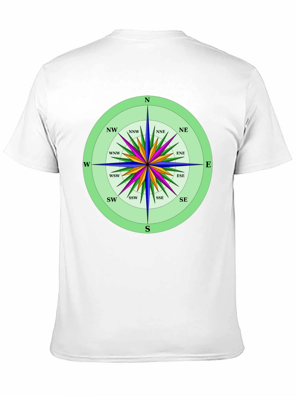 Compass Rose Graphic T-Shirt Navigation Style