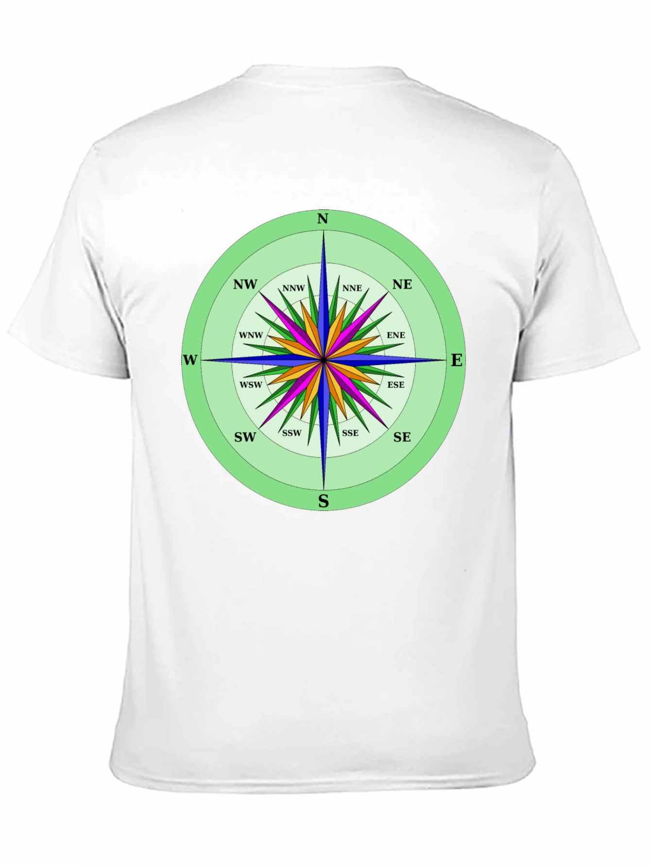 Compass Rose Graphic T-Shirt Navigation Style