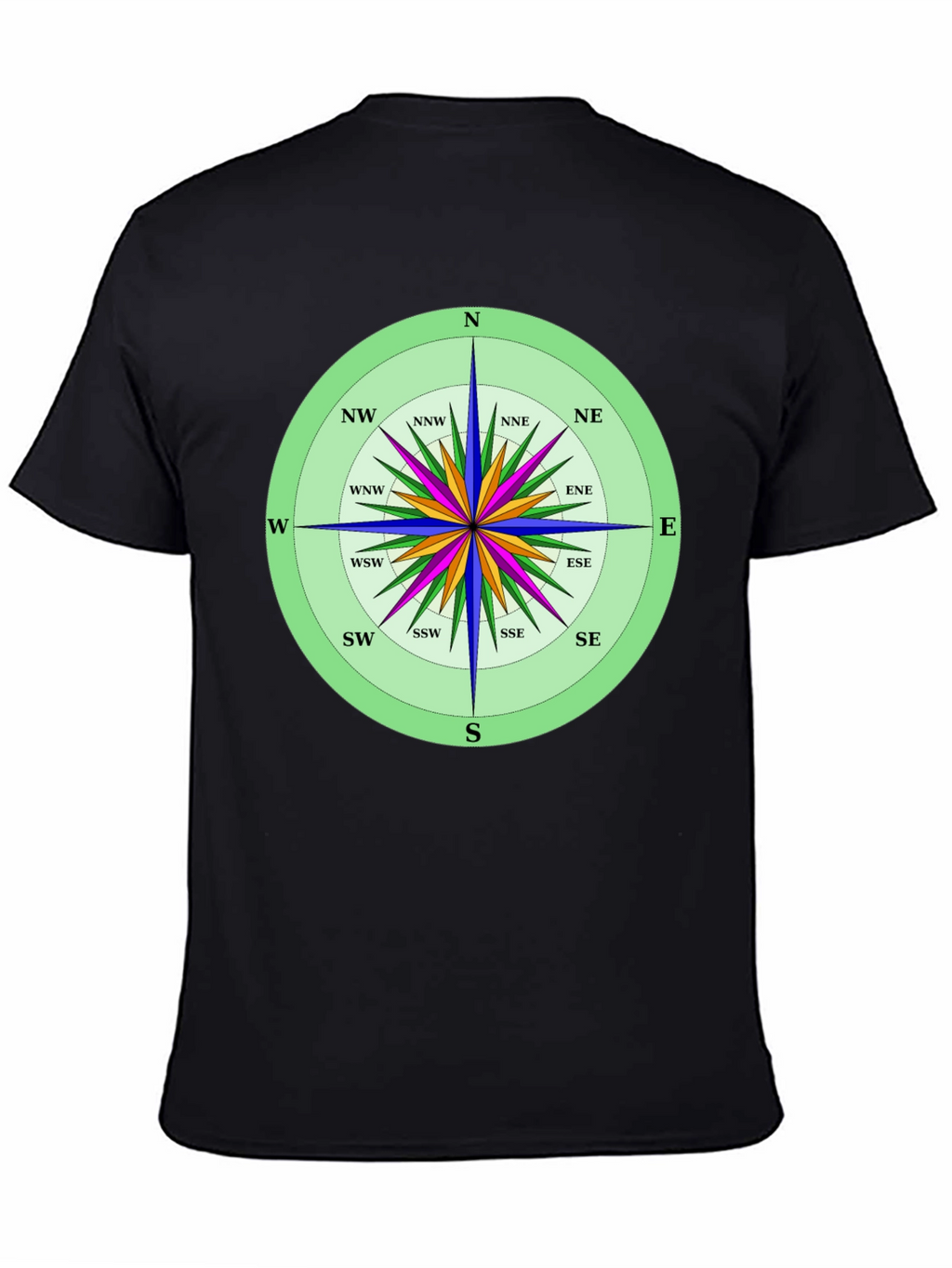 Compass Rose Graphic T-Shirt Navigation Style