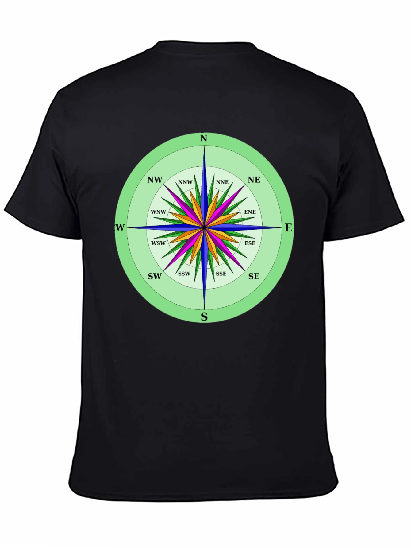 Compass Rose Graphic T-Shirt Navigation Style